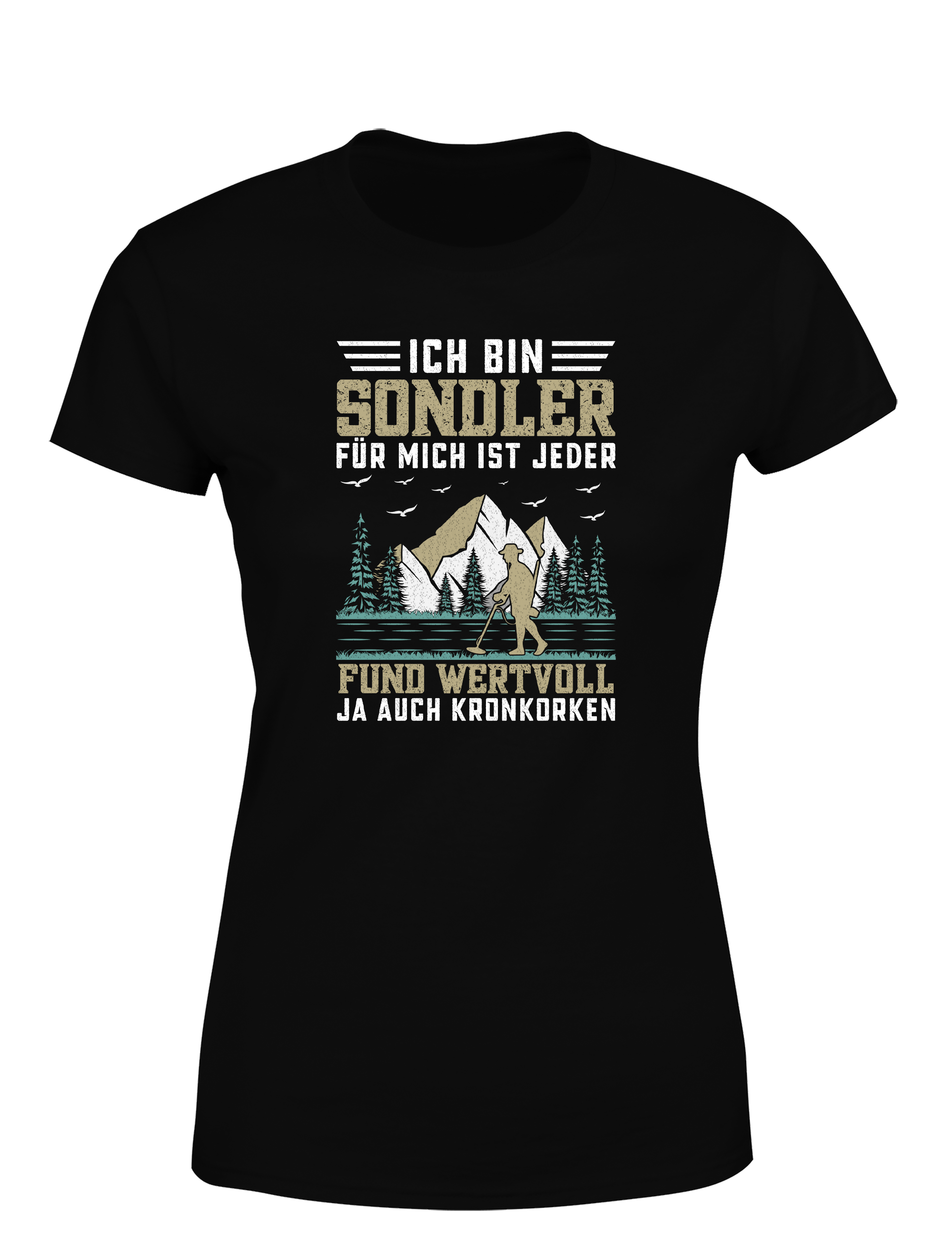 Ich bin Sondlerin – für mich ist jeder Fund wertvoll (ja, auch Kronkorken) – Damen T-Shirt im Retro Stil | Lustiges Shirt für Schatzsucherinnen, Freizeit & Geschenkidee