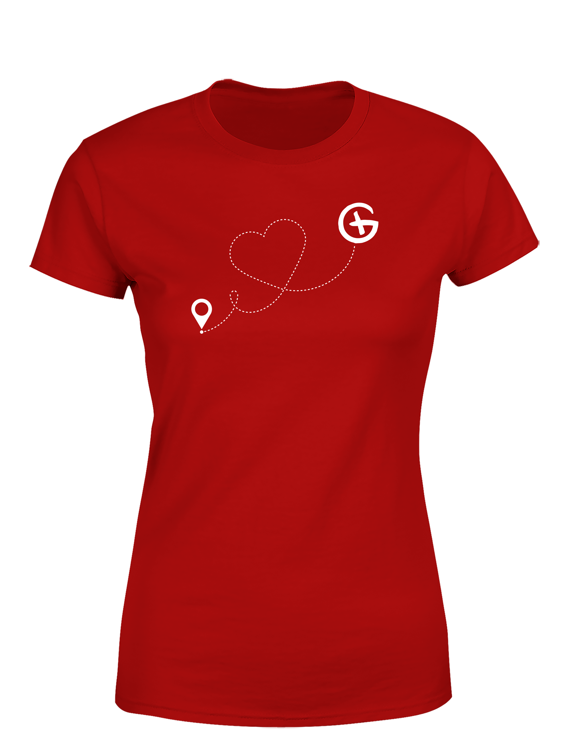 Geocaching Herz – Damen T-Shirt im Retro Stil | Stylisches Shirt für Geocacherinnen, Schatzsucherinnen & Outdoor-Fans