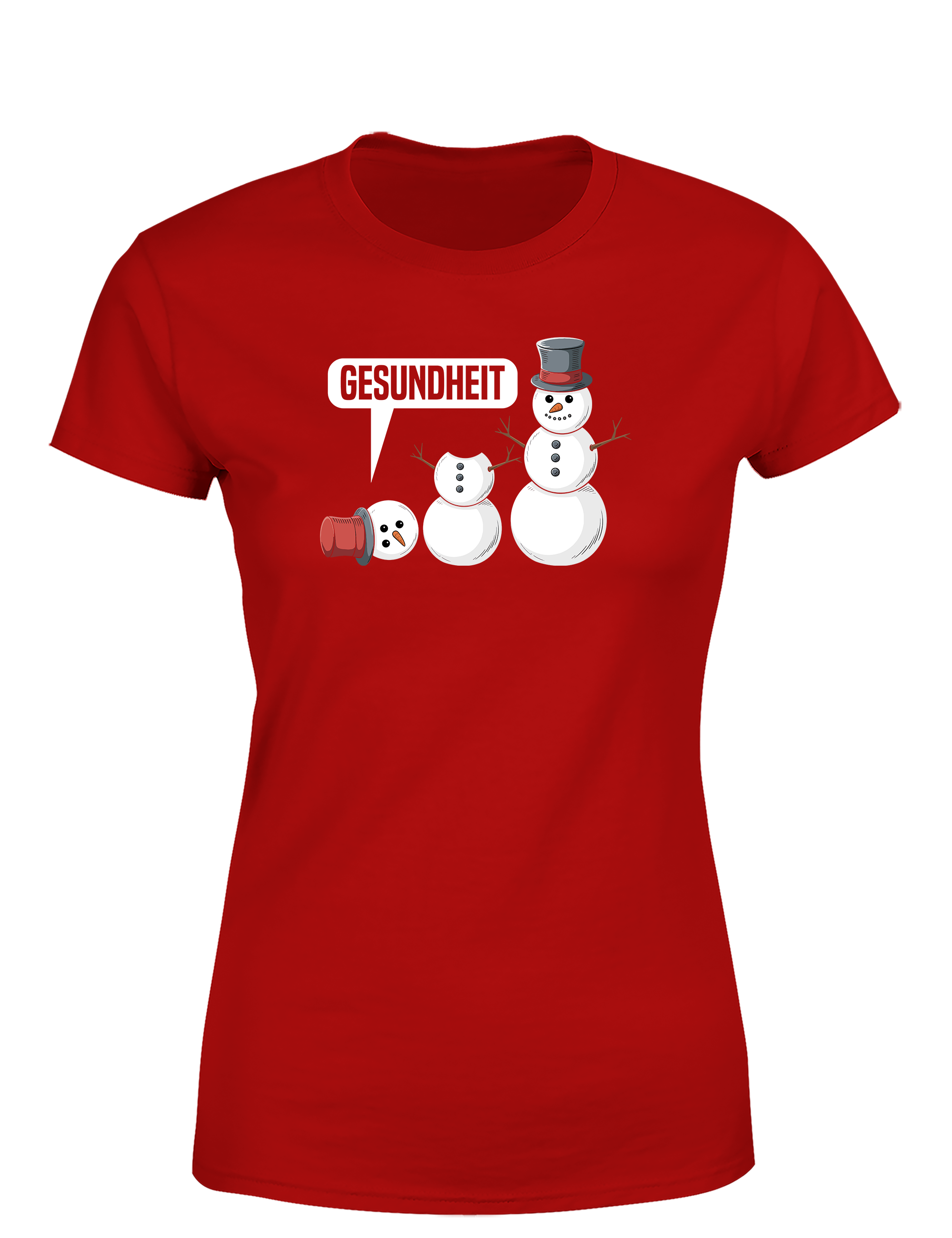 Süßes Damen T-Shirt „Gesundheit“ | Lustiges Schneemann-Shirt für Winter, Weihnachten & Humor-Fans