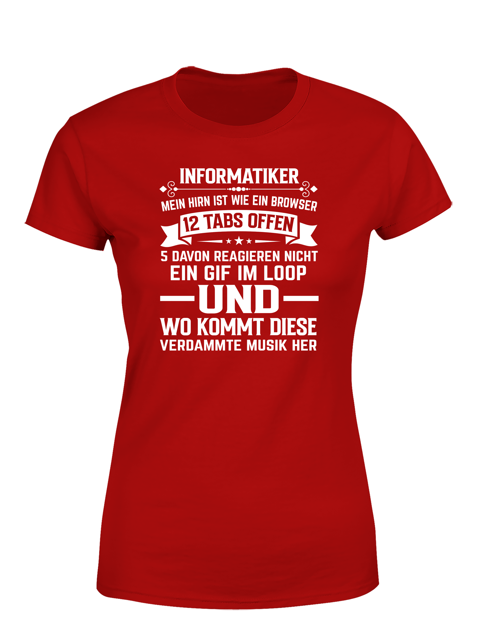 Informatiker Brain – Damen T-Shirt im Retro Stil | Lustiges Nerd Shirt für Programmiererinnen, Entwicklerinnen & IT-Fans
