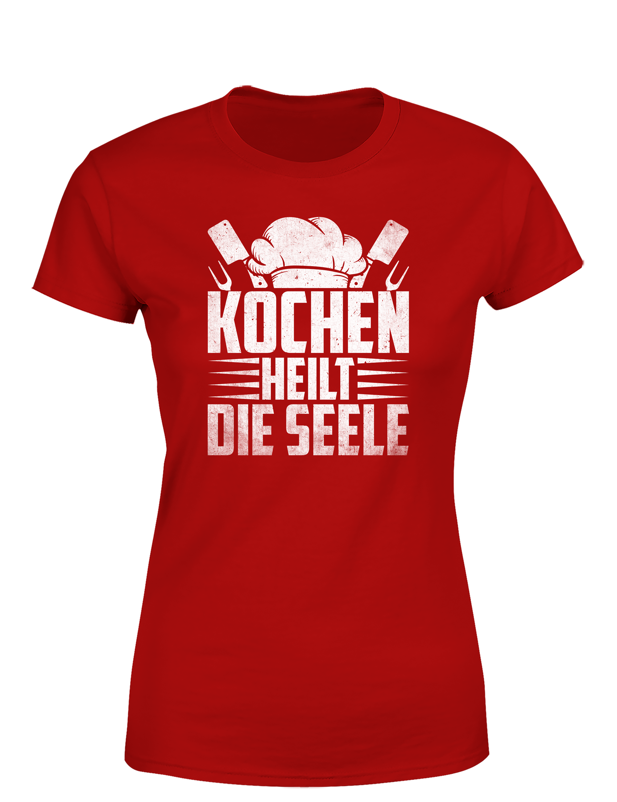 Damen T-Shirt „Kochen heilt die Seele“ | Stylisches Koch Shirt für Frauen mit Herz