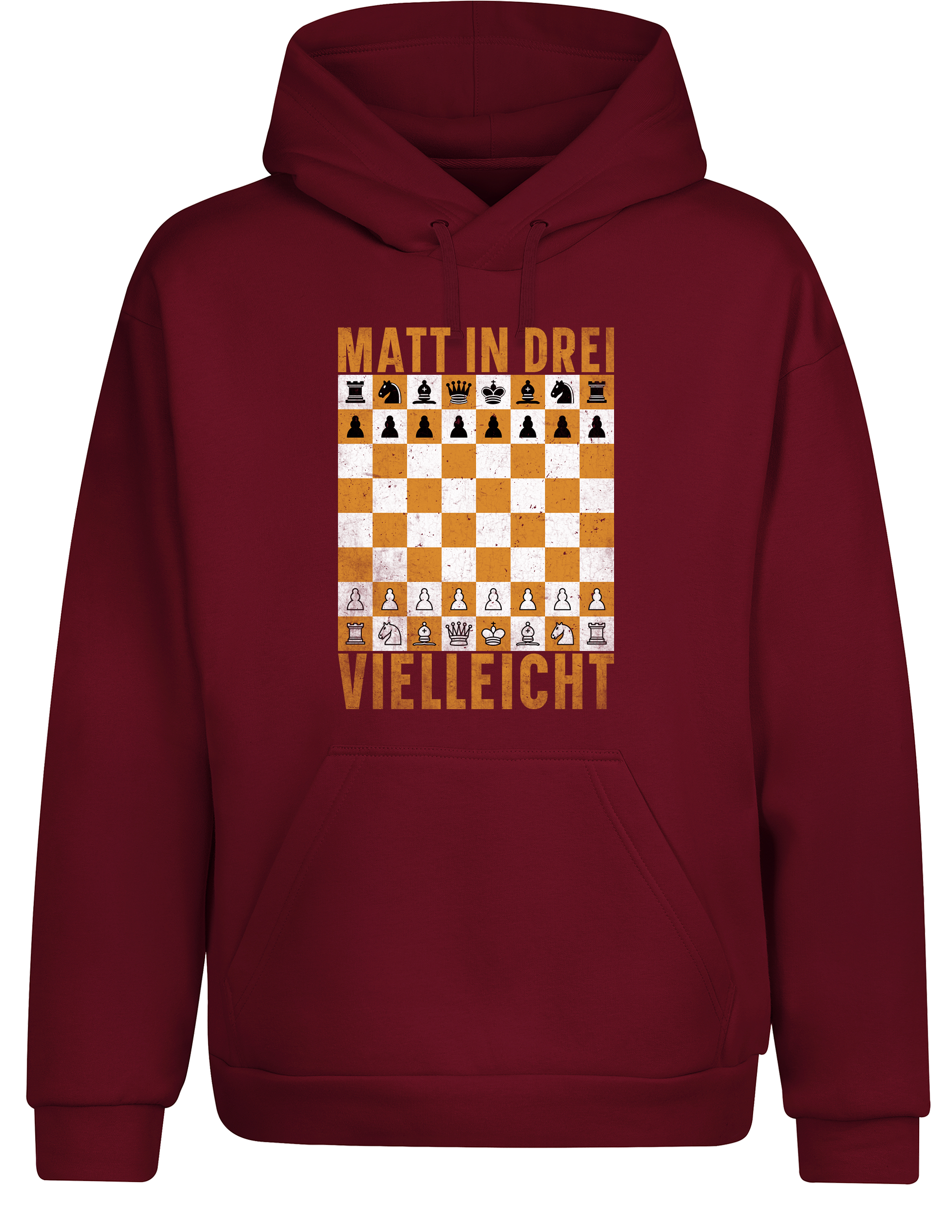 Matt in drei vielleicht – Hoodie im Retro-Stil | Perfekter Kapuzenpullover für Schachspieler, Turniere, Freizeit & als Geschenkidee