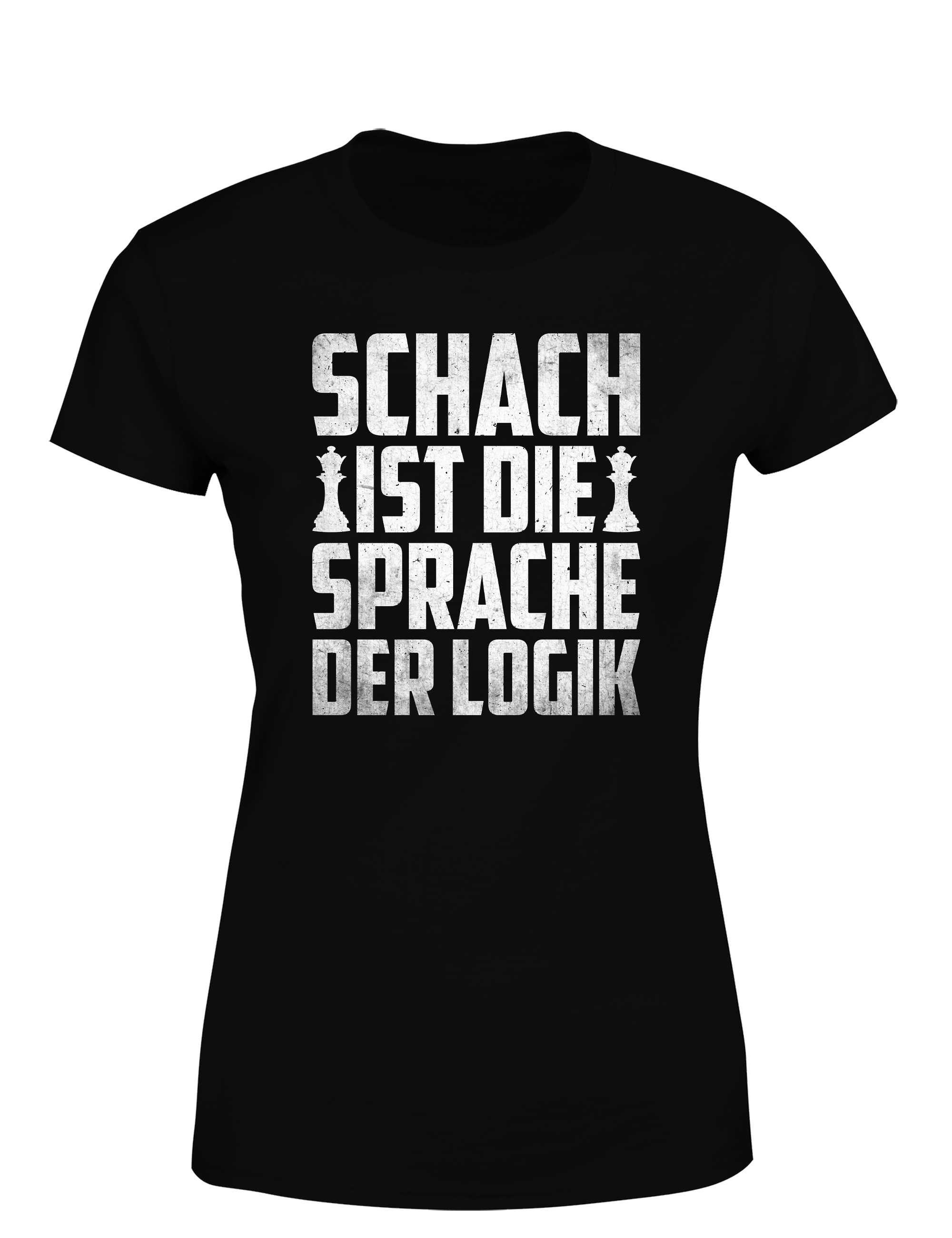 Schach ist die Sprache der Logik – Damen T-Shirt im Retro Stil | Stylisches Damen Shirt für Schachspielerinnen, Turniere, Freizeit & Geschenkidee