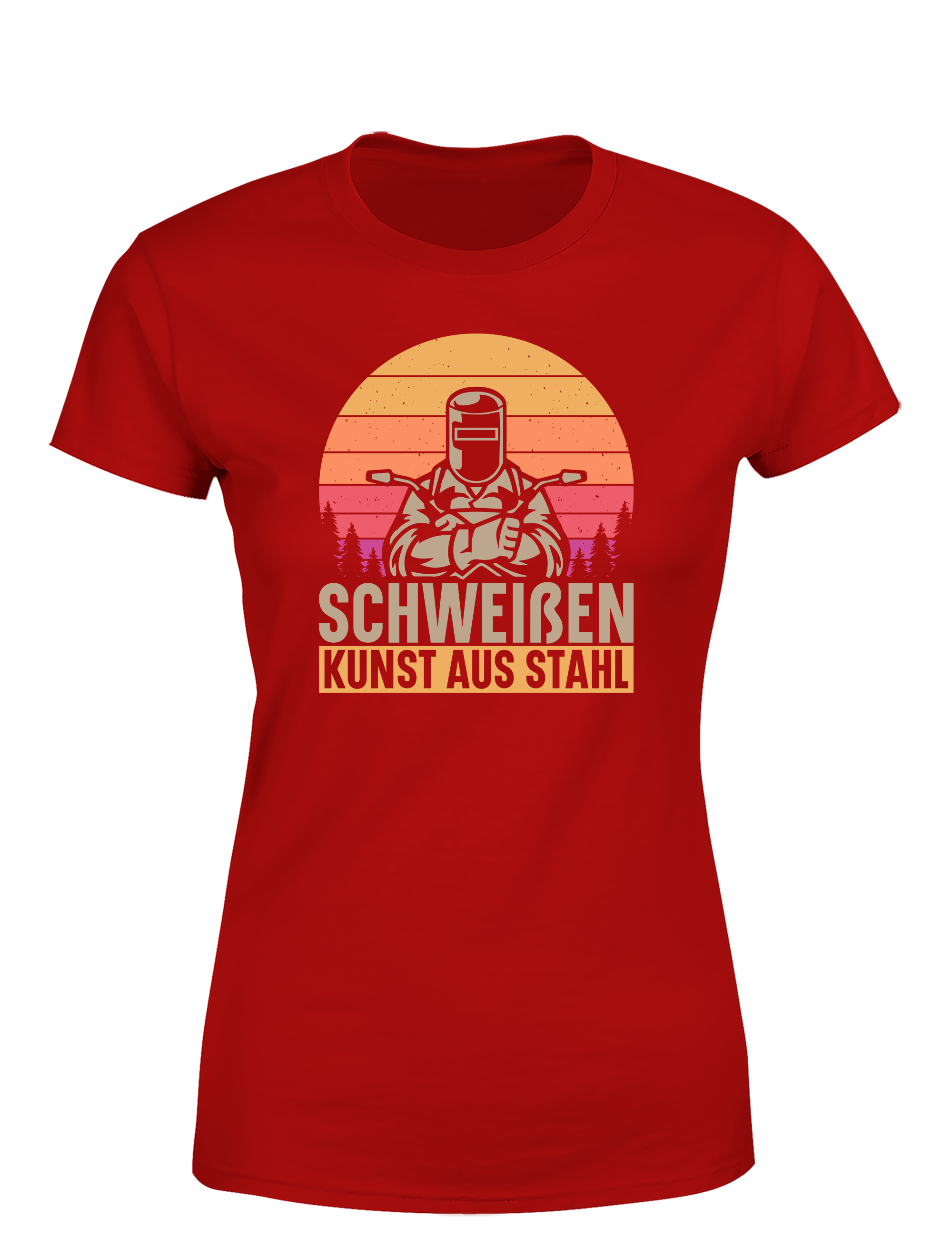 Schweißen – Kunst aus Stahl – Damen T-Shirt im Retro Stil | Lustiges Shirt für Schweißerinnen, Metallbauerinnen & Handwerkerinnen