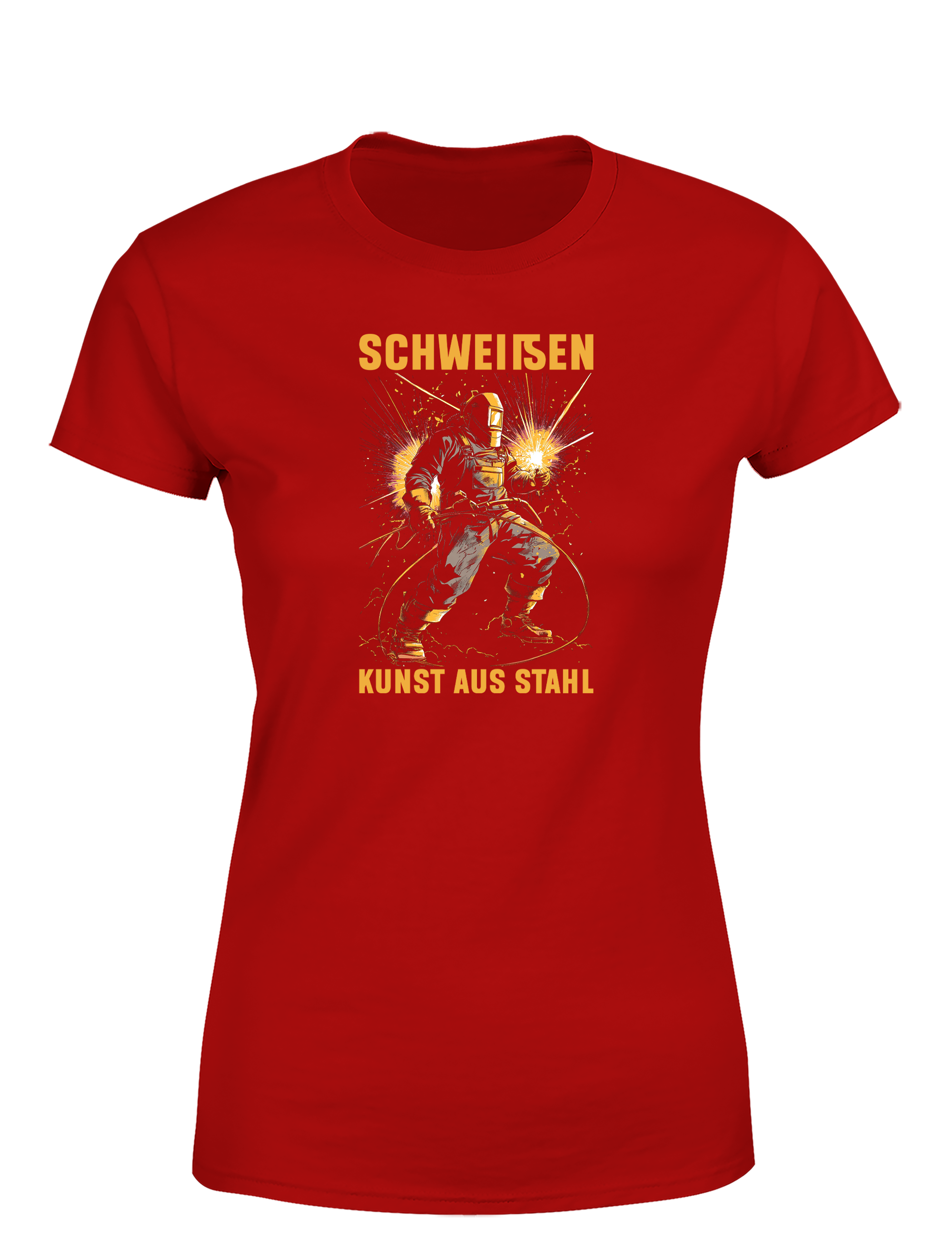 Schweißen – Kunst aus Stahl – Damen T-Shirt im Retro Stil | Lustiges Shirt für Schweißerinnen, Metallbauerinnen & Handwerkerinnen