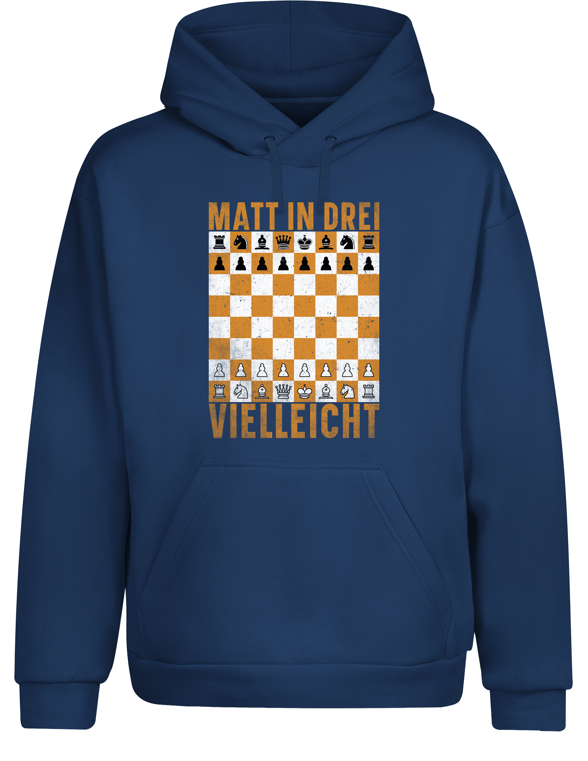 Matt in drei vielleicht – Hoodie im Retro-Stil | Perfekter Kapuzenpullover für Schachspieler, Turniere, Freizeit & als Geschenkidee