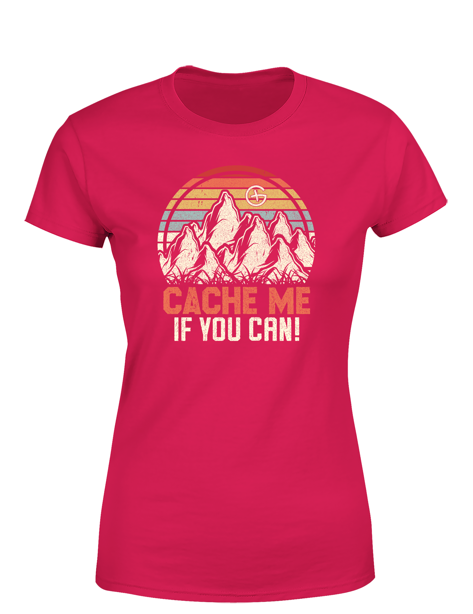 Cache Me If You Can! – Geocaching Damen T-Shirt im Retro Look | Stylisches Shirt für Schatzsucherinnen & Outdoor-Fans
