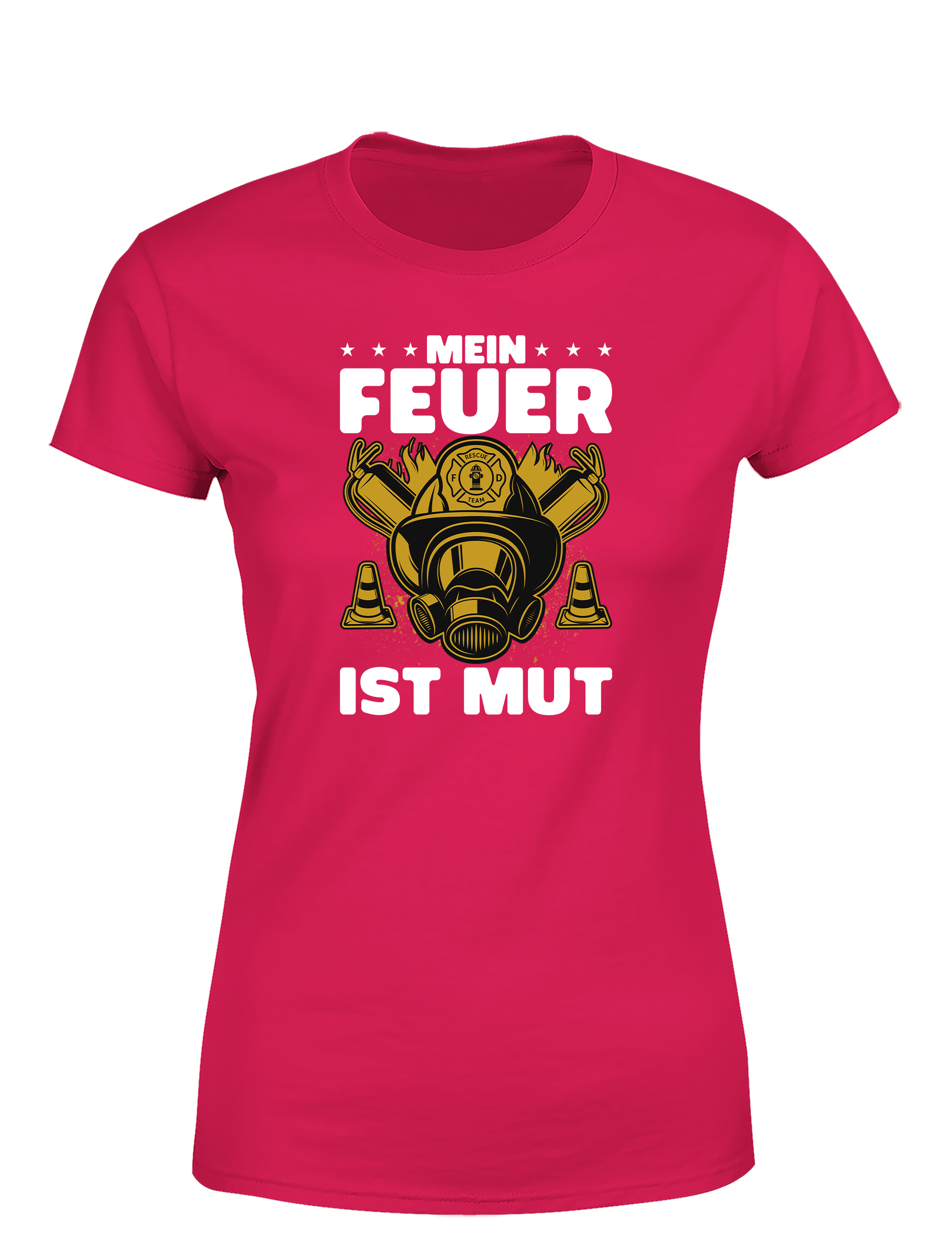 Damen T-Shirt Mein Feuer ist Mut | Starkes Feuerwehr Shirt mit Statement