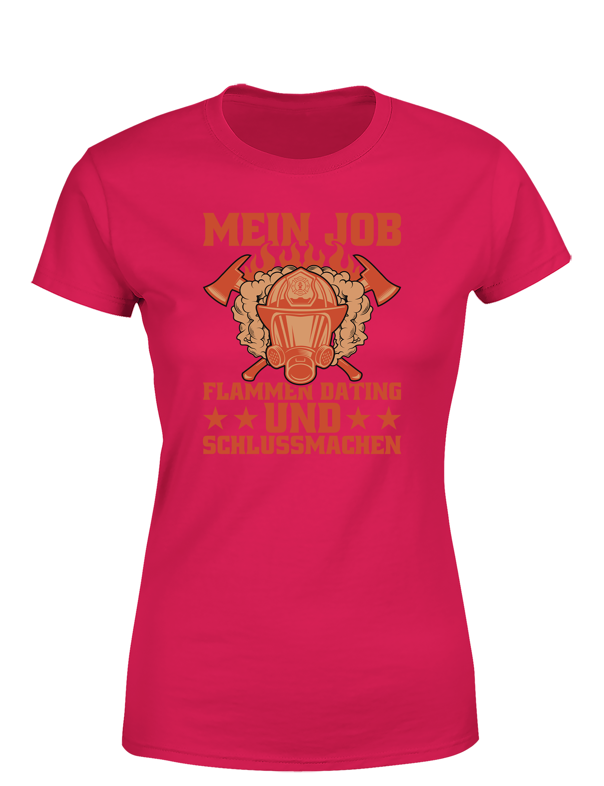 Damen T-Shirt Mein Job Flammen Dating und Schlussmachen | Lustiges Feuerwehr Shirt