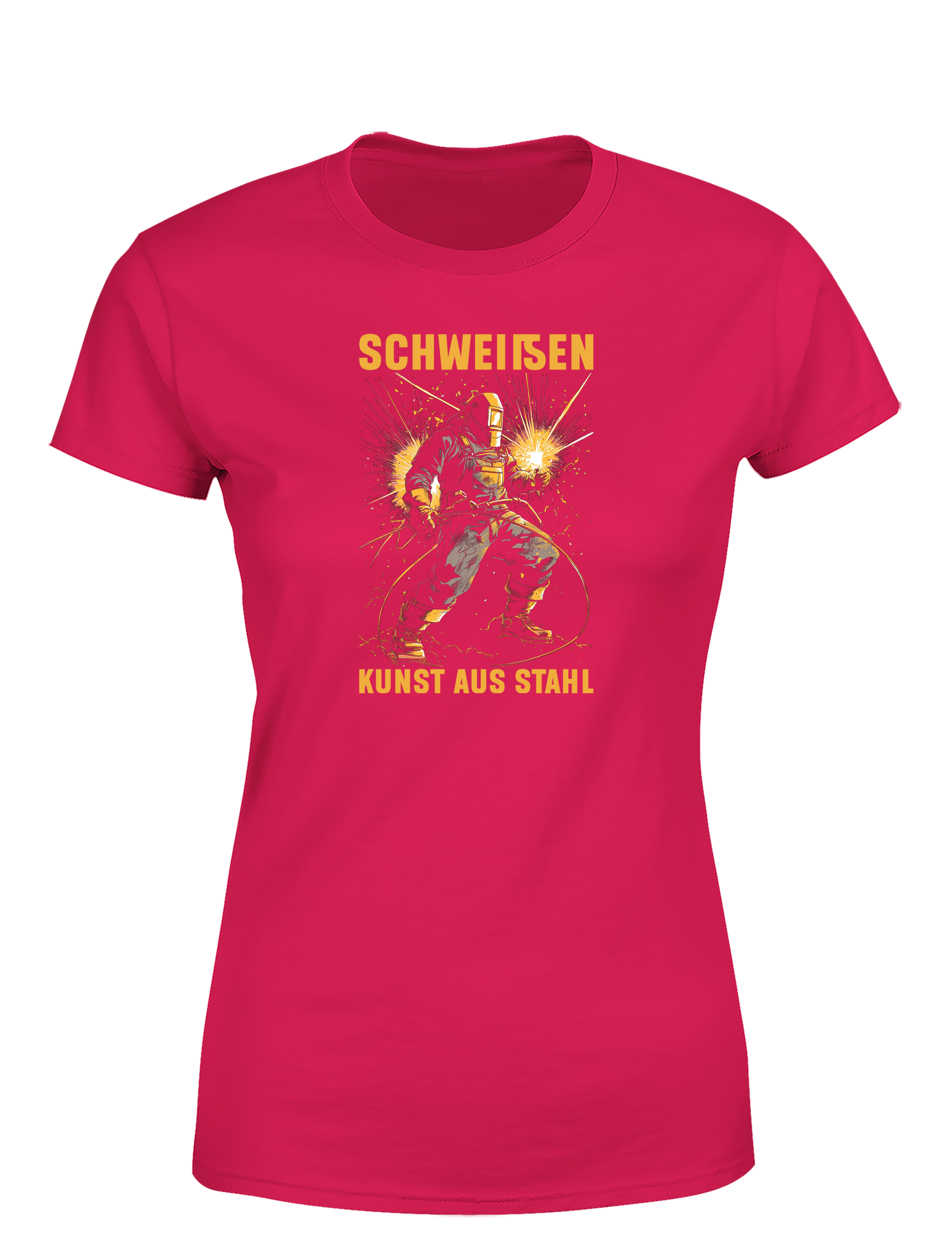 Schweißen – Kunst aus Stahl – Damen T-Shirt im Retro Stil | Lustiges Shirt für Schweißerinnen, Metallbauerinnen & Handwerkerinnen