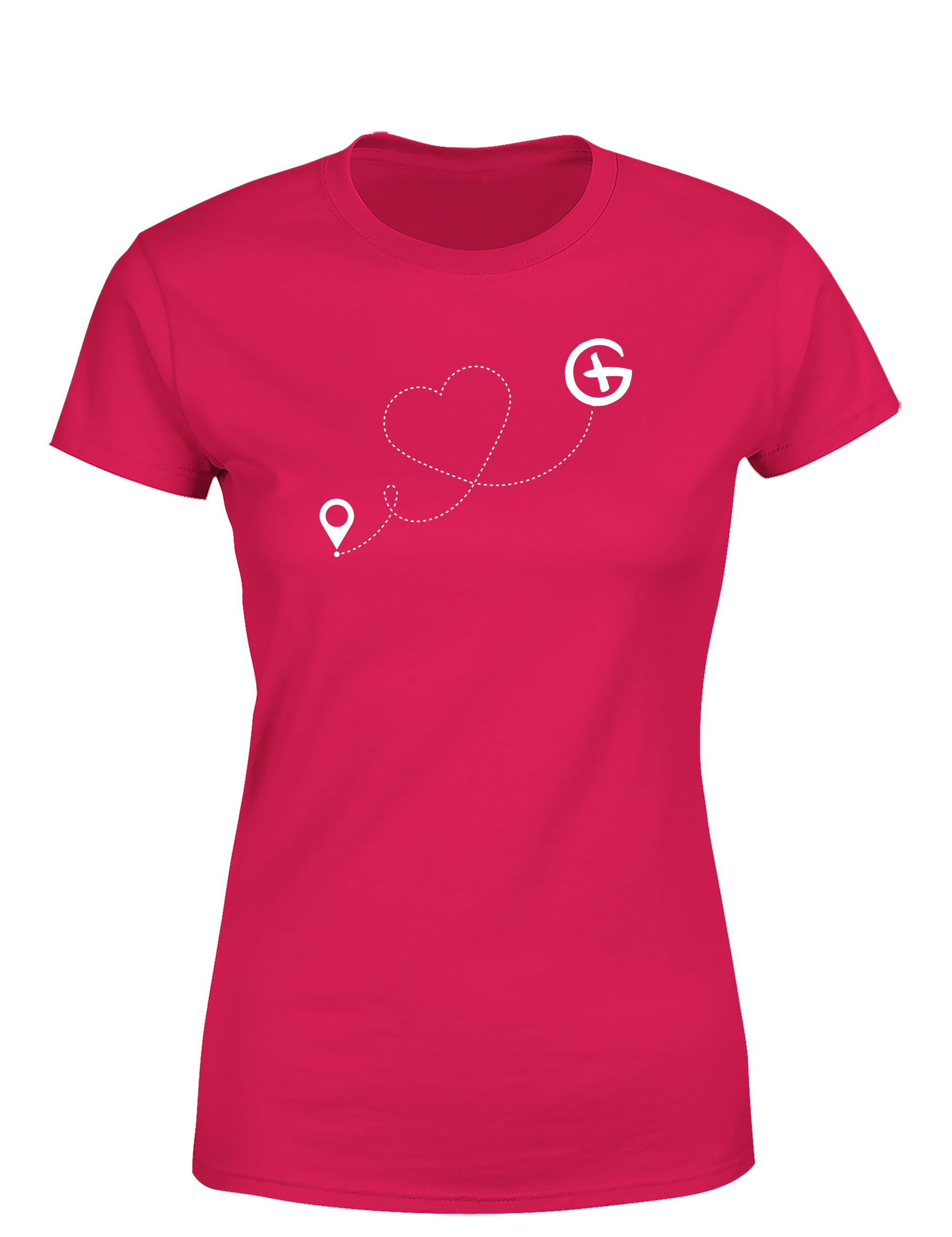 Geocaching Herz – Damen T-Shirt im Retro Stil | Stylisches Shirt für Geocacherinnen, Schatzsucherinnen & Outdoor-Fans