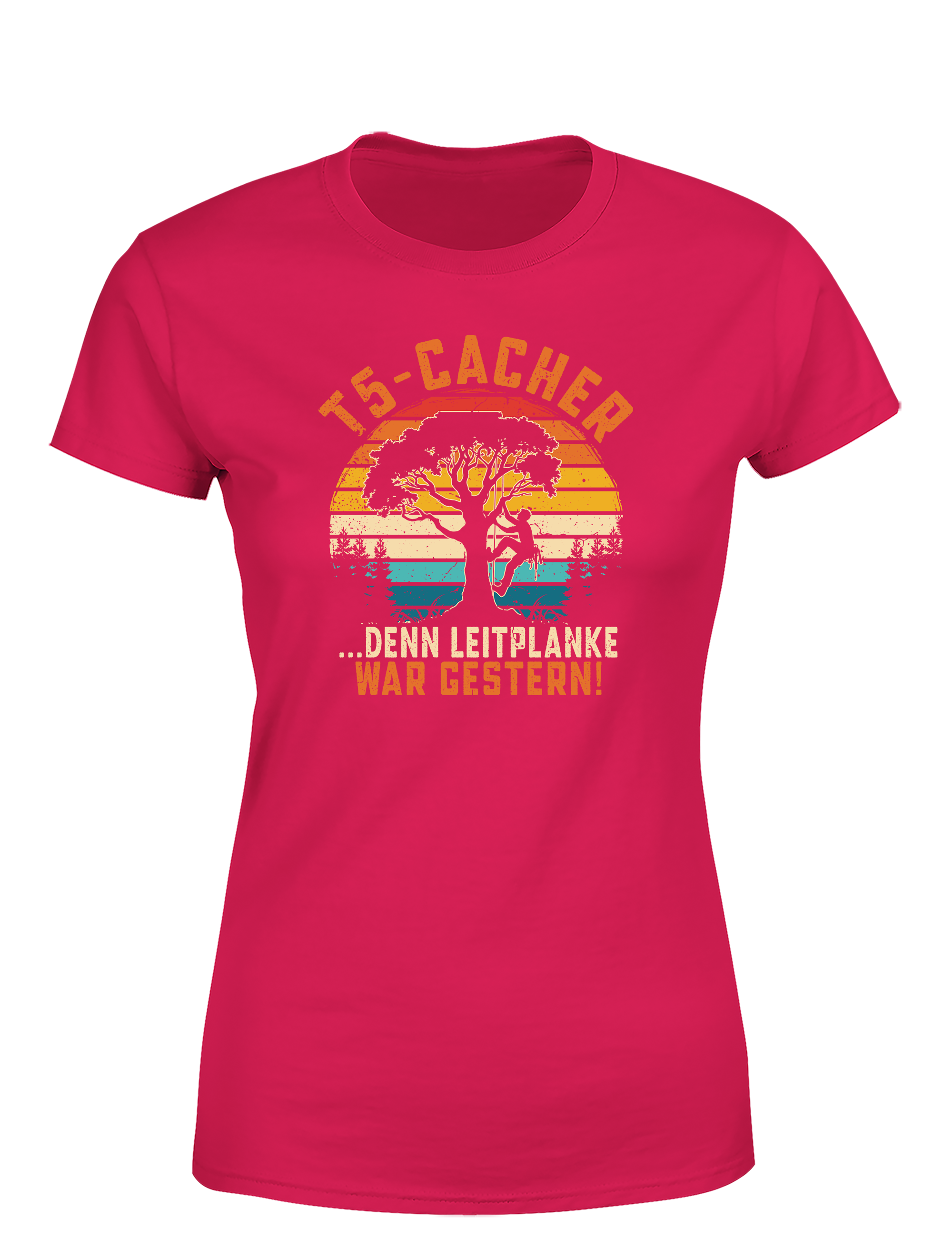 T5-Cacher – Damen T-Shirt „Leitplanke war gestern“ | Lustiges Geocaching Shirt für Schatzsucherinnen & Outdoor-Fans