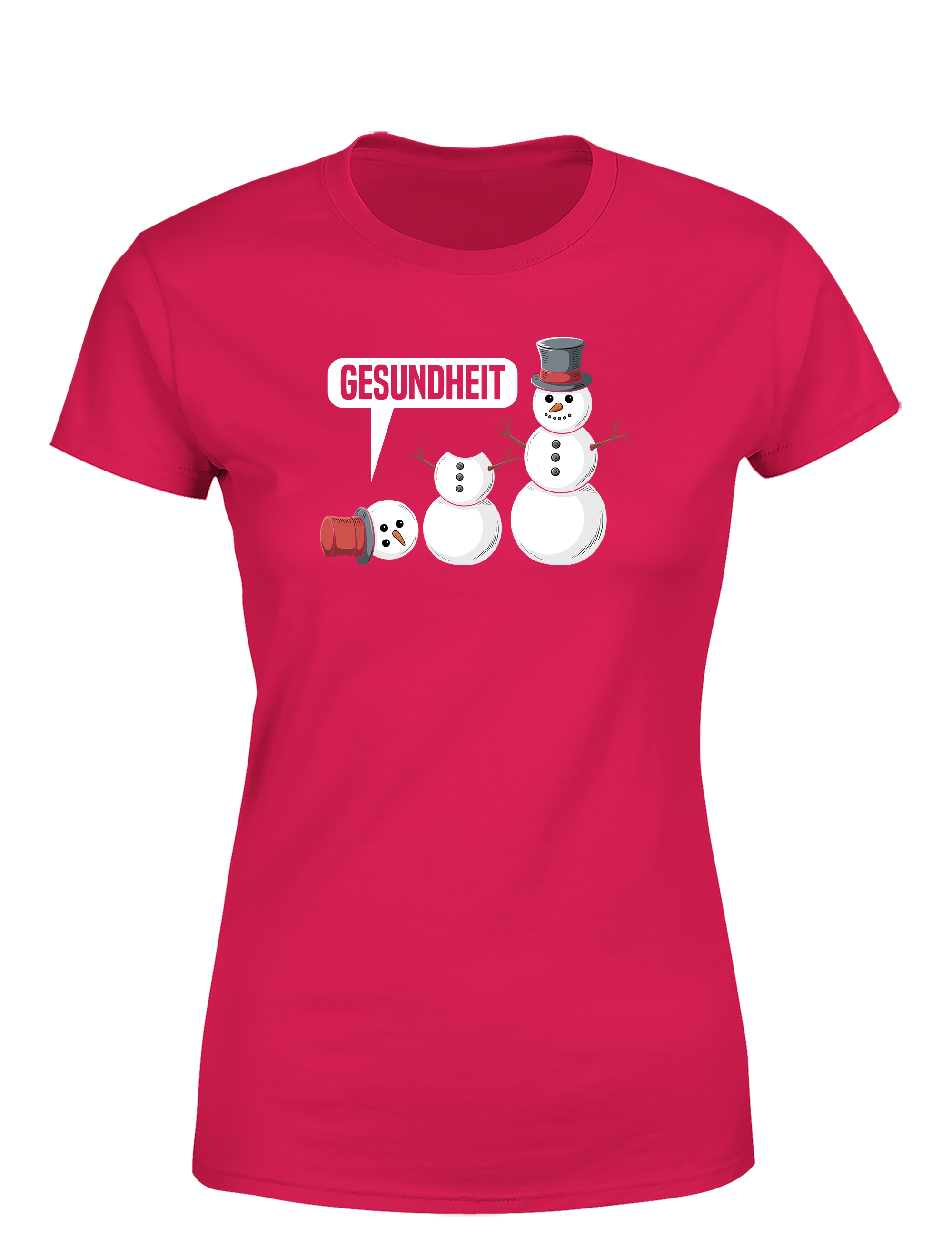 Süßes Damen T-Shirt „Gesundheit“ | Lustiges Schneemann-Shirt für Winter, Weihnachten & Humor-Fans