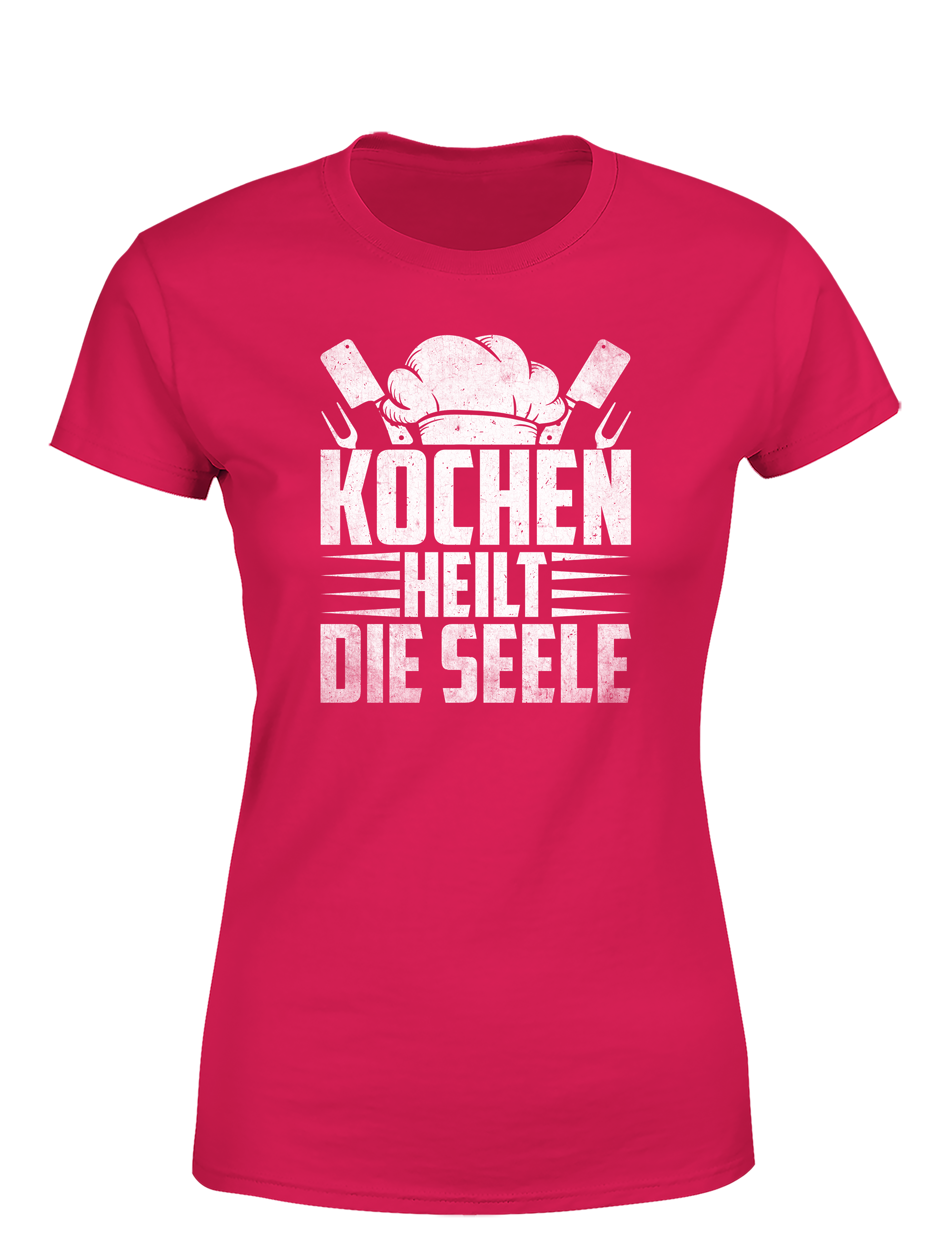 Damen T-Shirt „Kochen heilt die Seele“ | Stylisches Koch Shirt für Frauen mit Herz