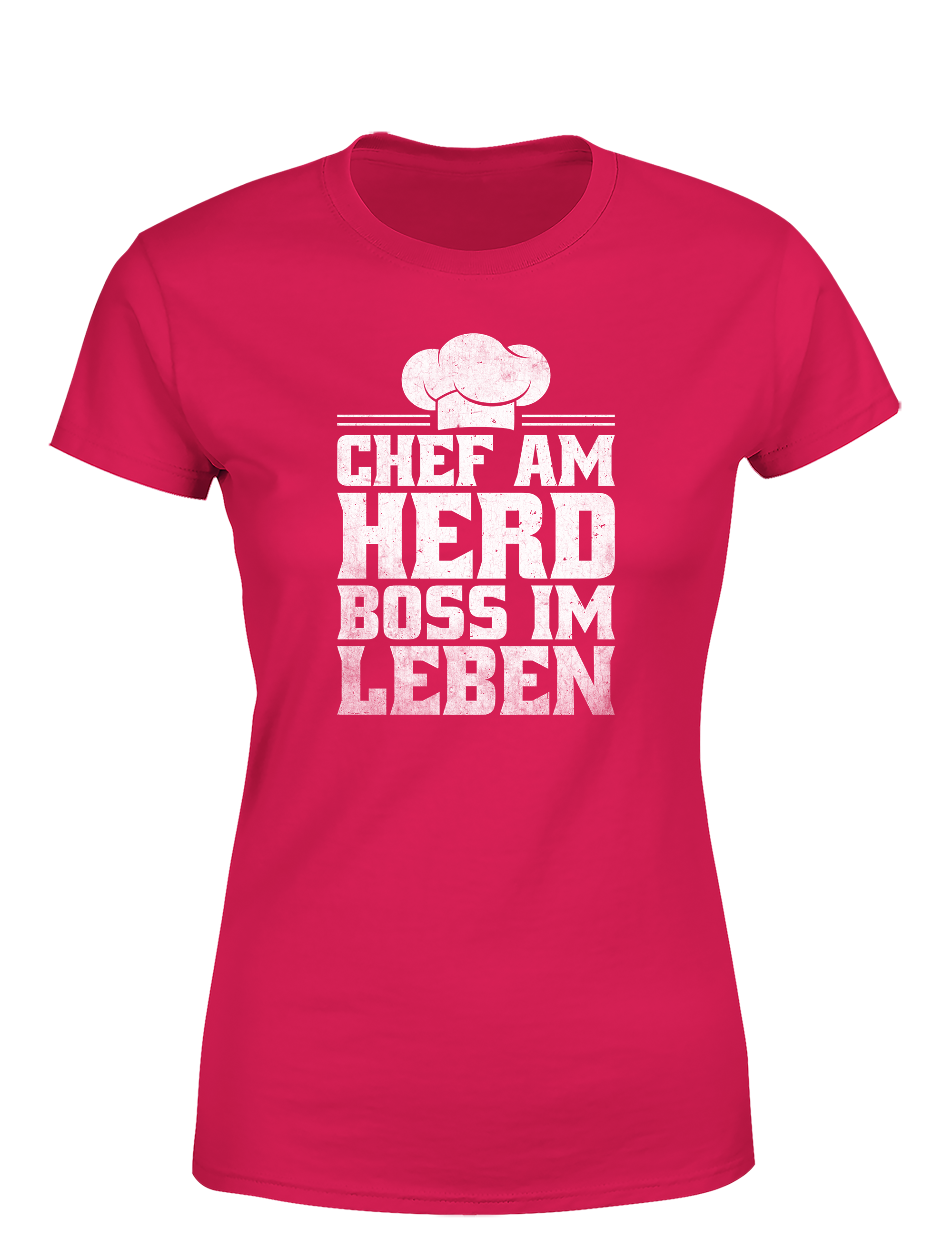 Damen T-Shirt „Chef am Herd Boss im Leben“ | Lustiges Koch Shirt für selbstbewusste Frauen