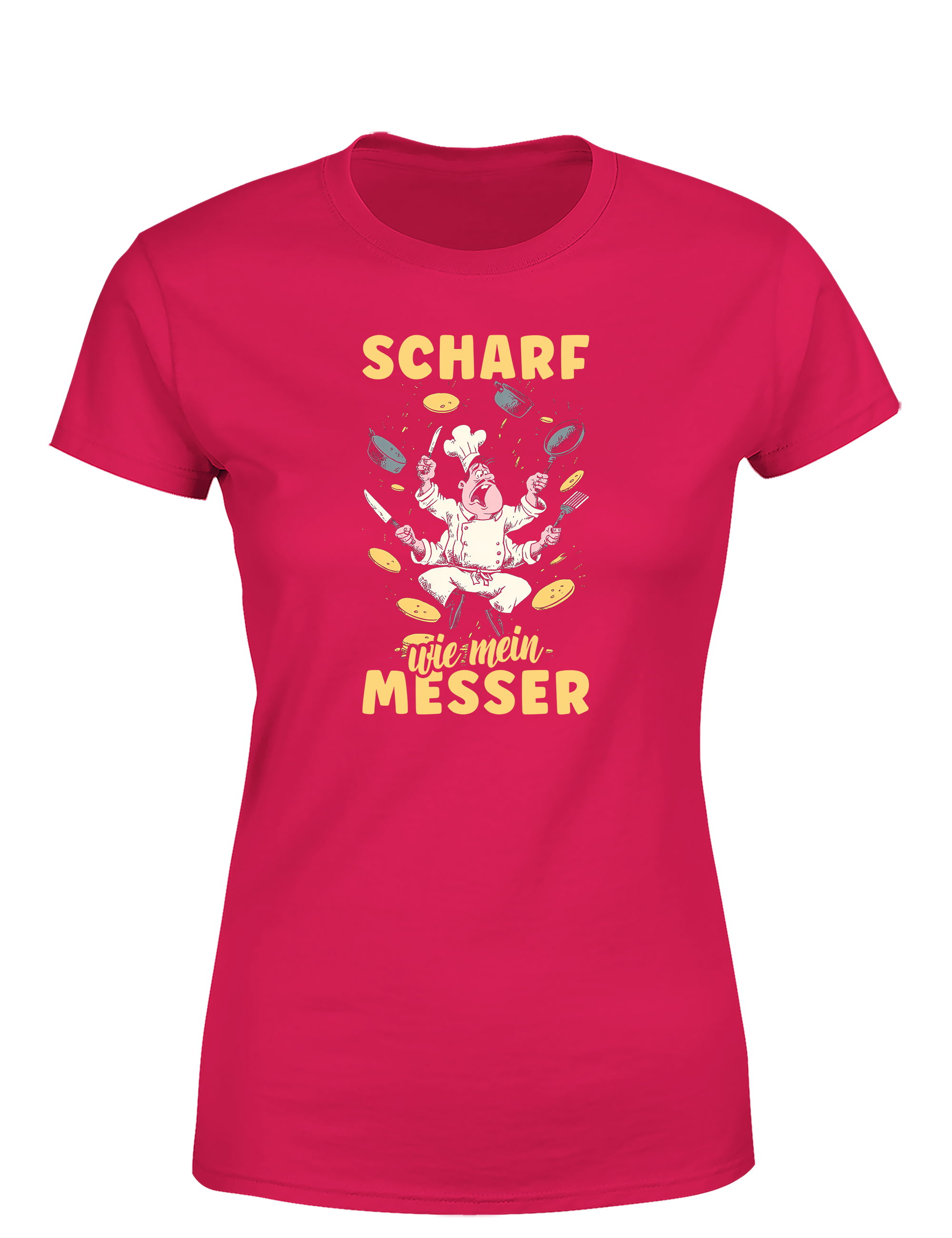 Damen T-Shirt „Scharf wie mein Messer“ | Cooles Koch Shirt für Frauen mit Küchenpower