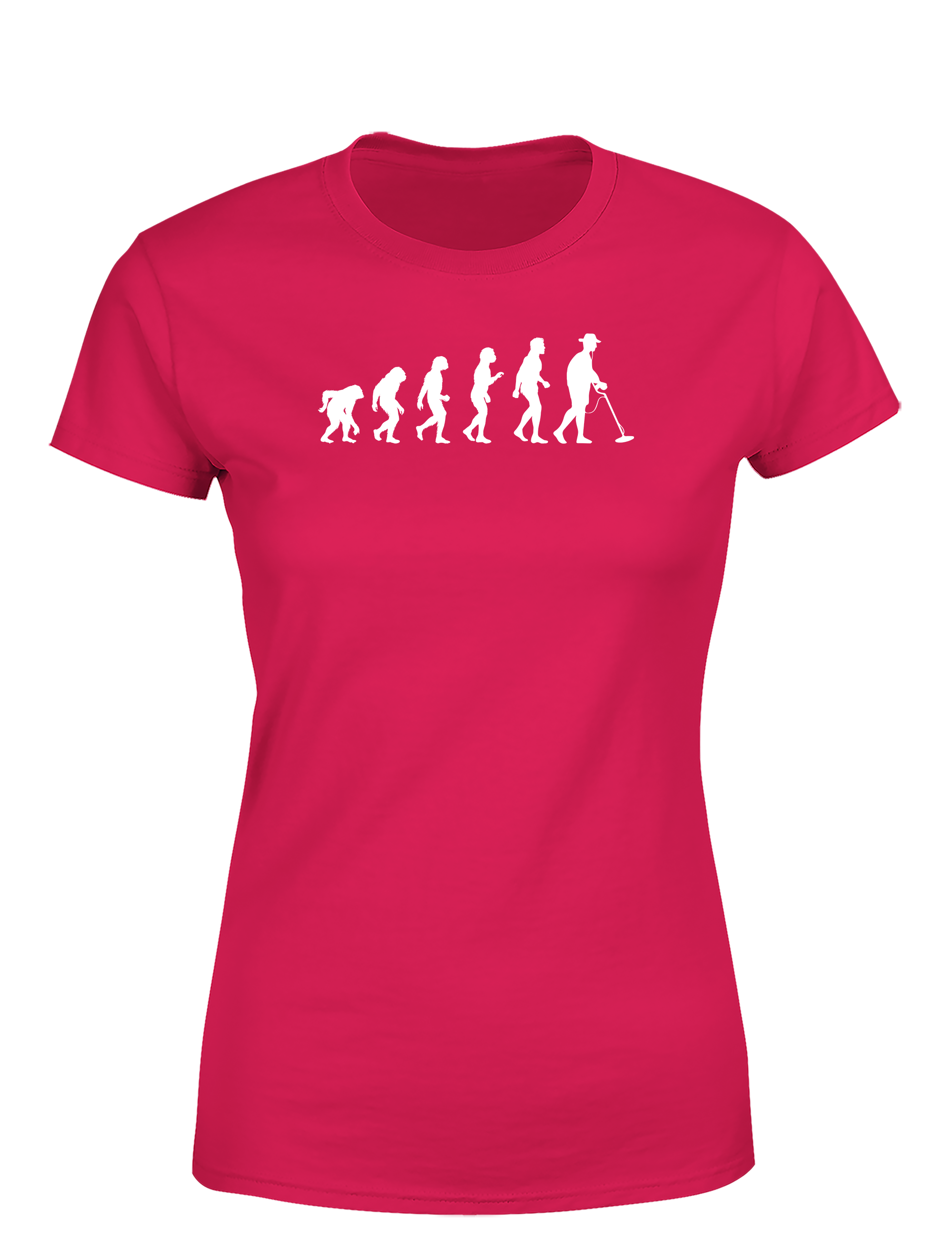 Evolution des Sondelns – Damen T-Shirt im Retro Stil | Lustiges Shirt für Schatzsucherinnen, Freizeit & Geschenkidee