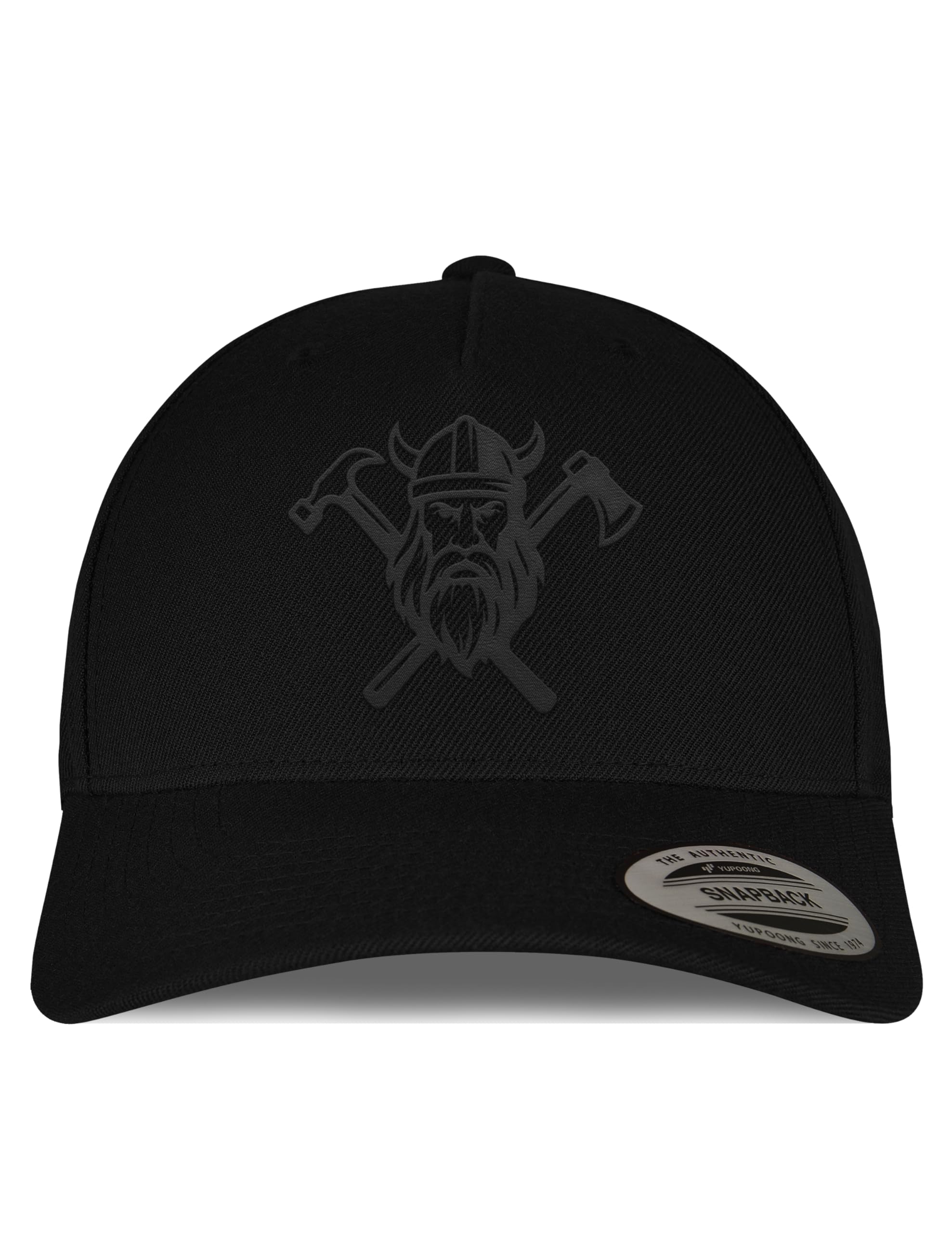 Snapback-Cap mit Wikinger-Stick – Bestickte Cap mit Helm, Axt & Hammer für Handwerker, Bushcrafter, Zimmerer, Viking-Fans und alle mit Stärke im Alltag & Beruf
