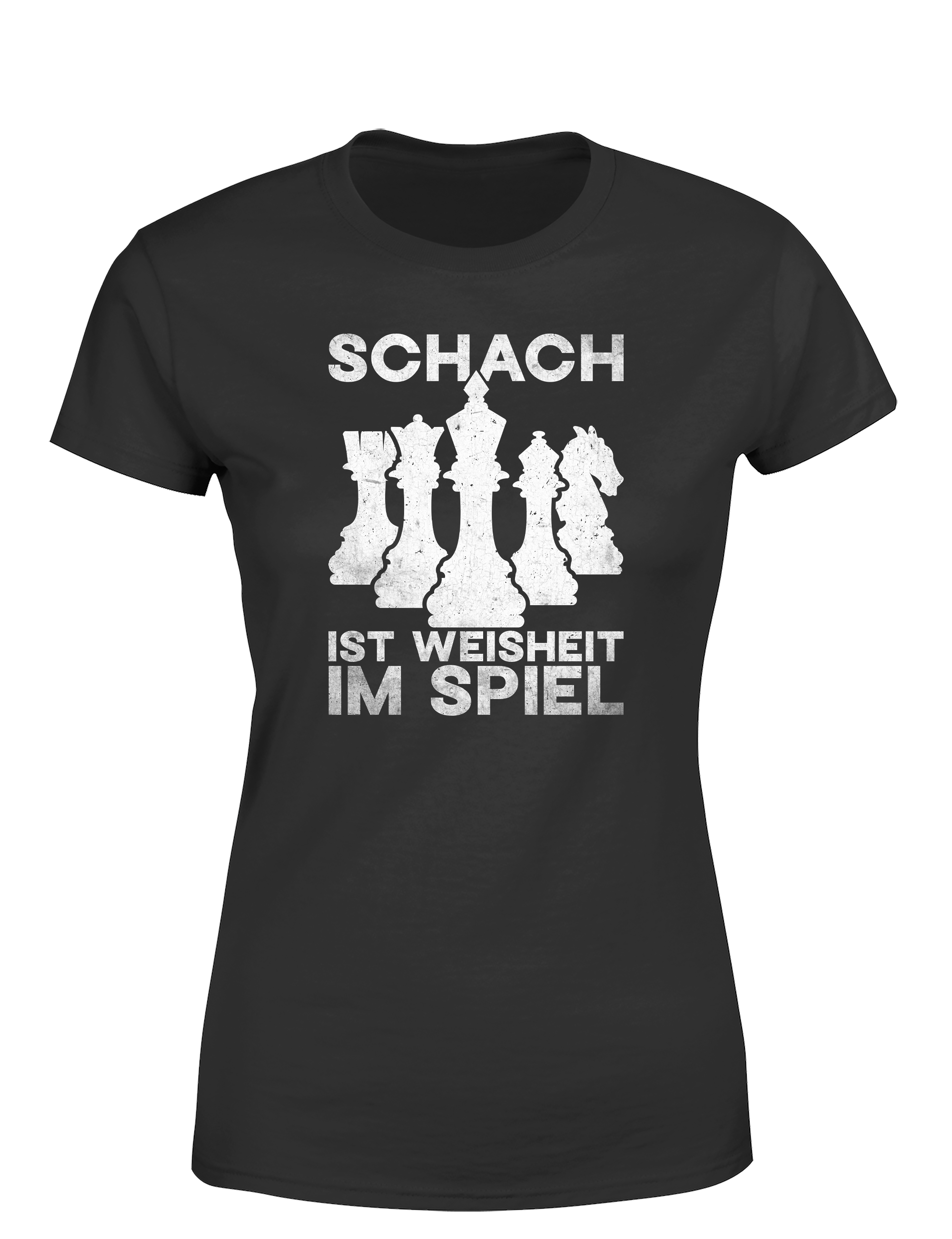 Schach ist Weisheit im Spiel – Damen T-Shirt im Retro Stil | Stylisches Damen Shirt für Schachspielerinnen, Turniere, Freizeit & Geschenkidee