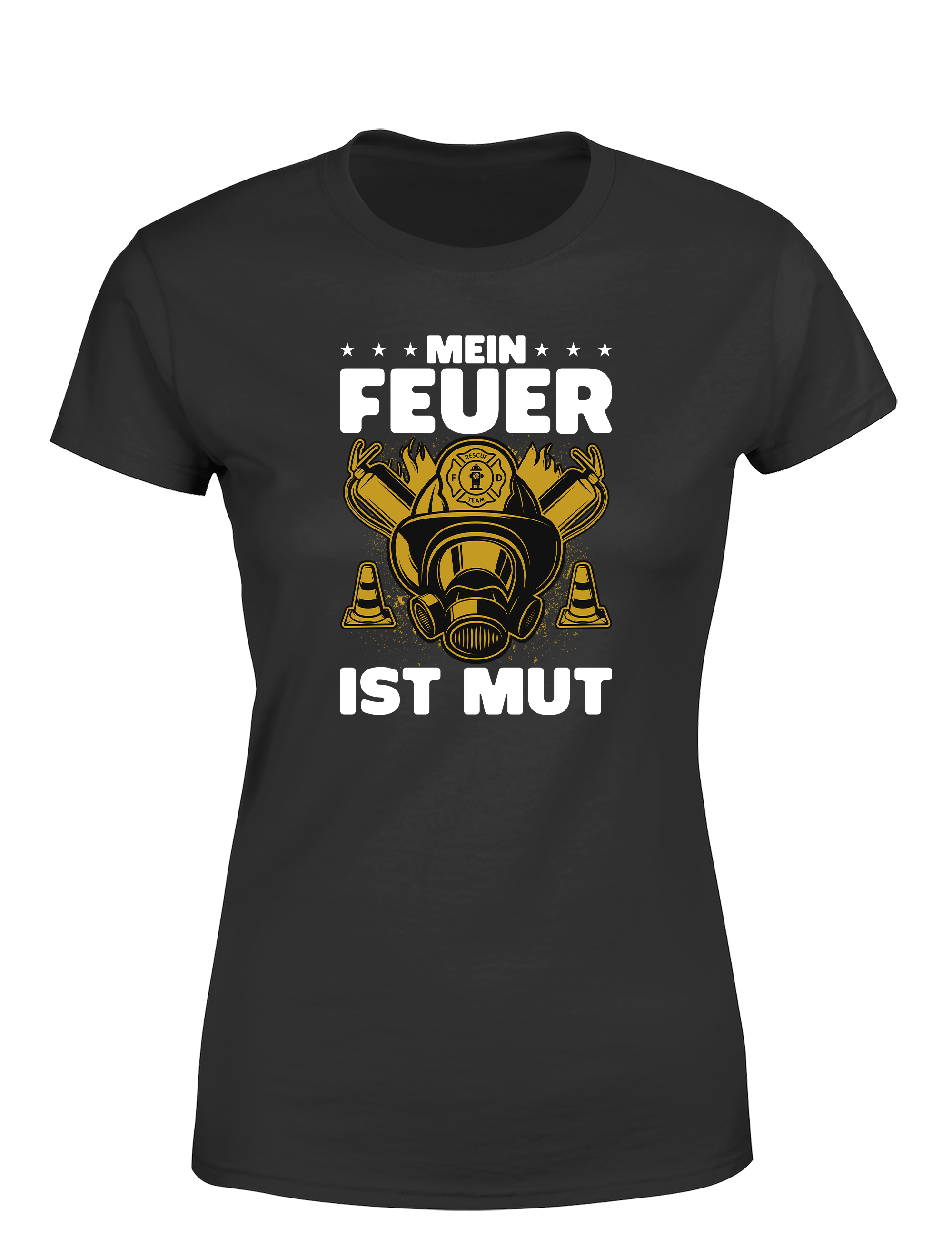 Damen T-Shirt Mein Feuer ist Mut | Starkes Feuerwehr Shirt mit Statement