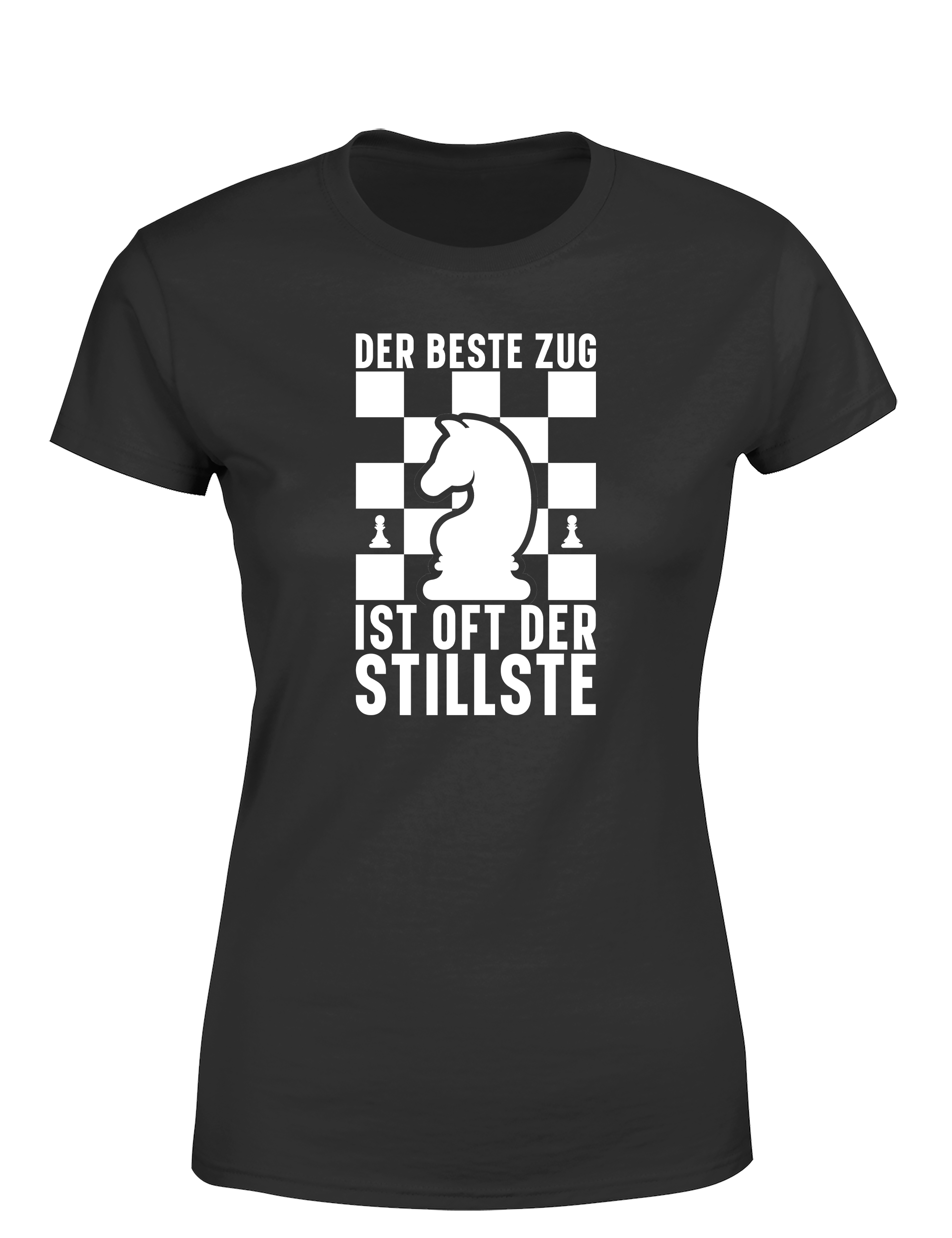 Der beste Zug ist oft der stillste – Damen T-Shirt im Retro Stil | Stylisches Damen Shirt für Schachspielerinnen, Turniere, Freizeit & Geschenkidee