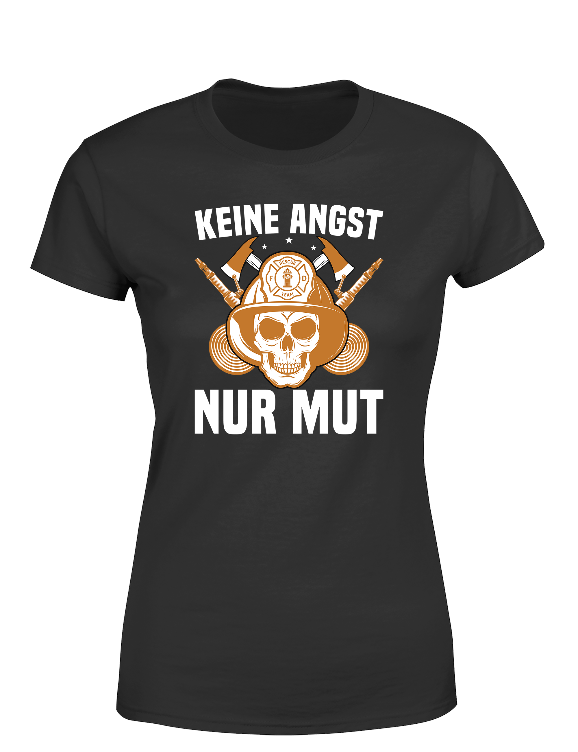 Damen T-Shirt Keine Angst Nur Mut | Starkes Feuerwehr Shirt mit Statement