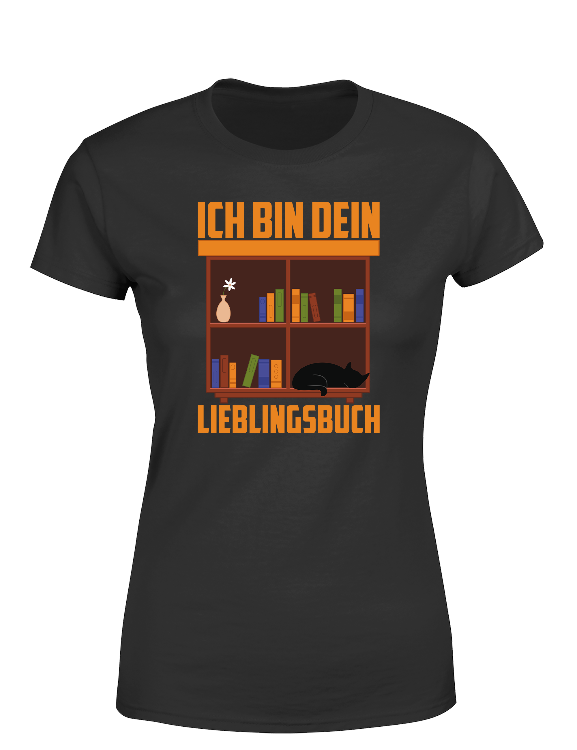 Ich bin dein Lieblingsbuch – Damen T-Shirt im Retro Stil | Lustiges Shirt für Leserinnen, Bibliothek & Geschenkidee