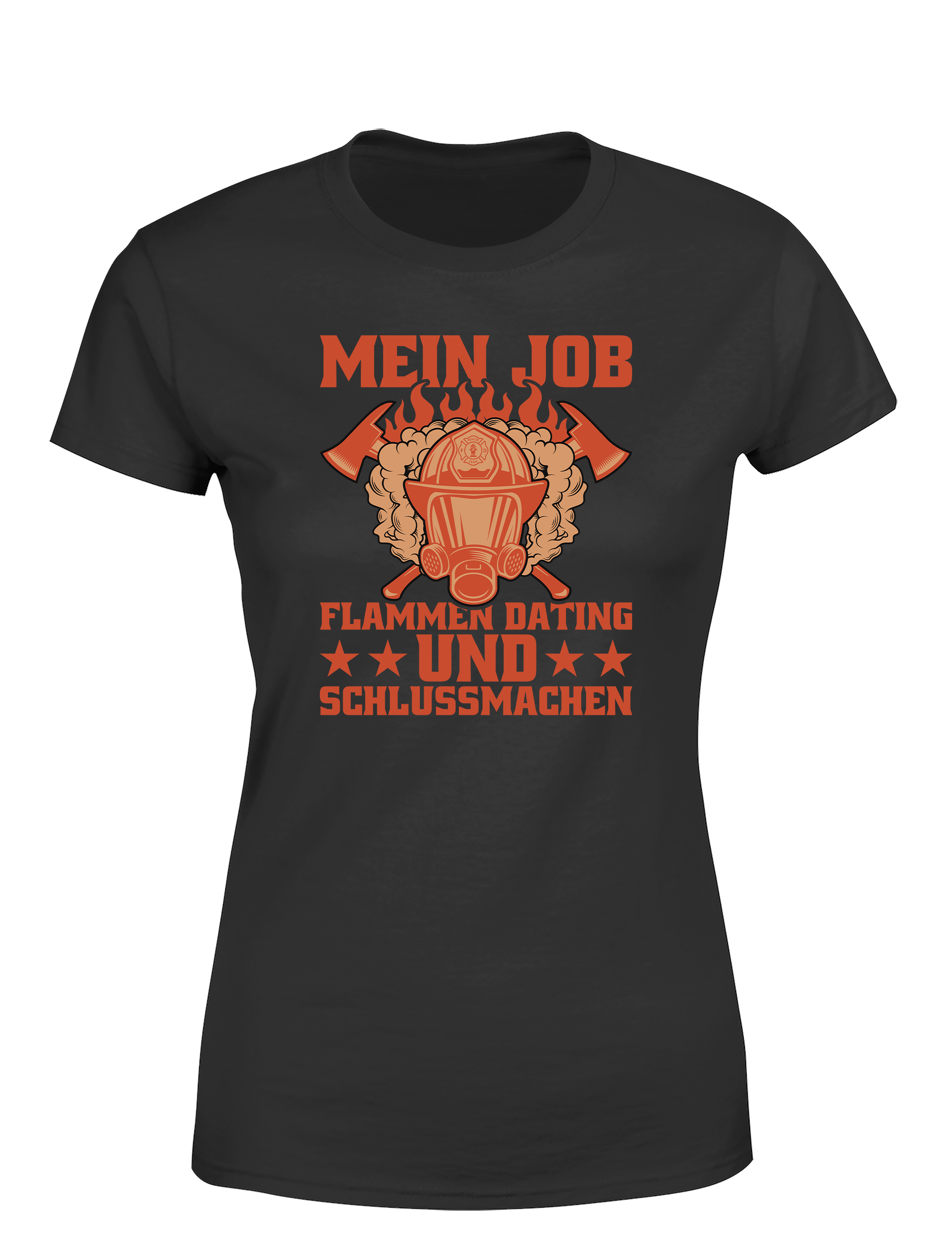 Damen T-Shirt Mein Job Flammen Dating und Schlussmachen | Lustiges Feuerwehr Shirt