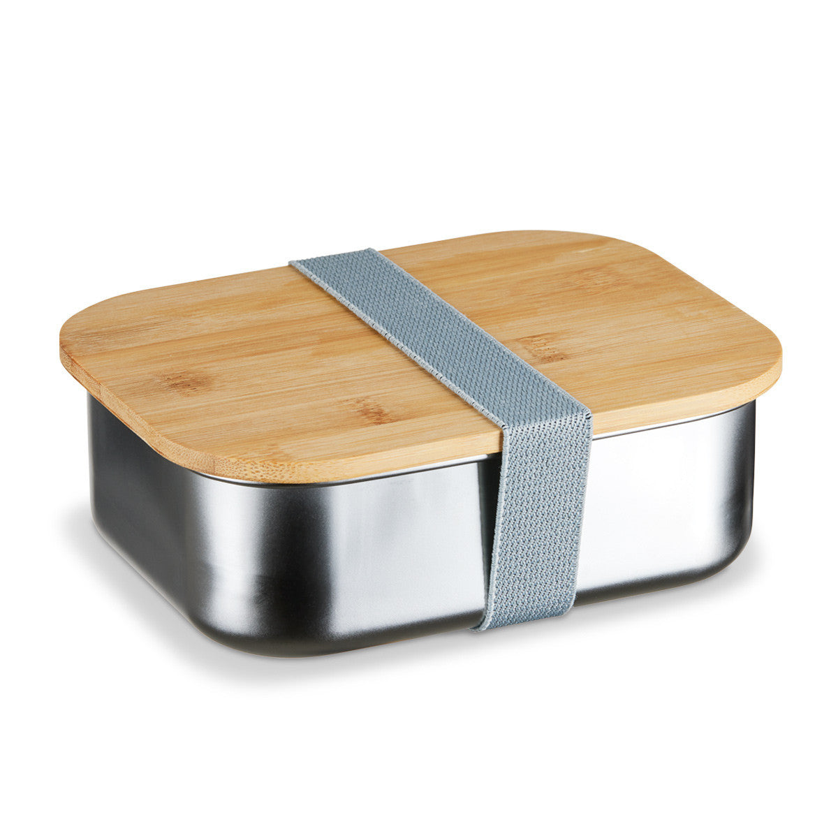 Lunchbox aus Edelstahl mit Bambusdeckel