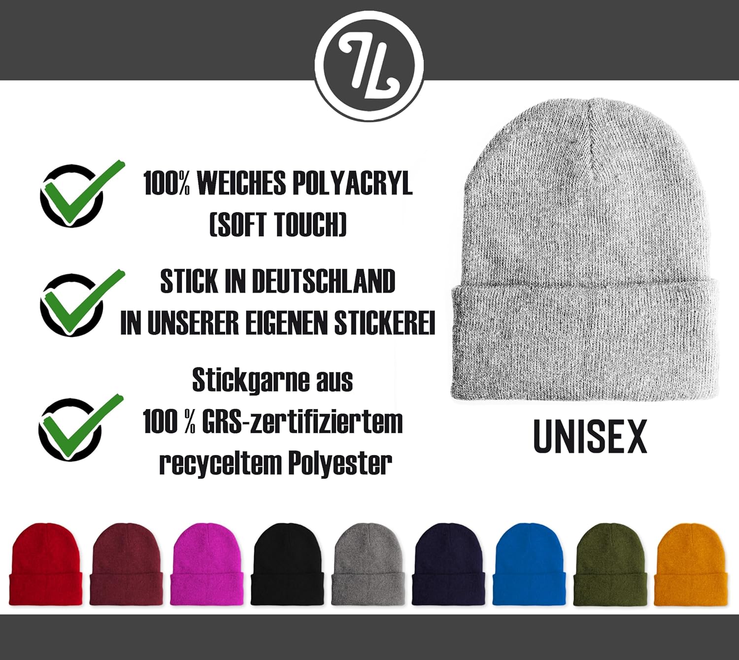 Strickmütze Majestic Eagle Bestickt mit Adler Motiv Wintermütze aus weichem Strickmaterial für Damen und Herren Unisex Beanie mit Tierstickerei