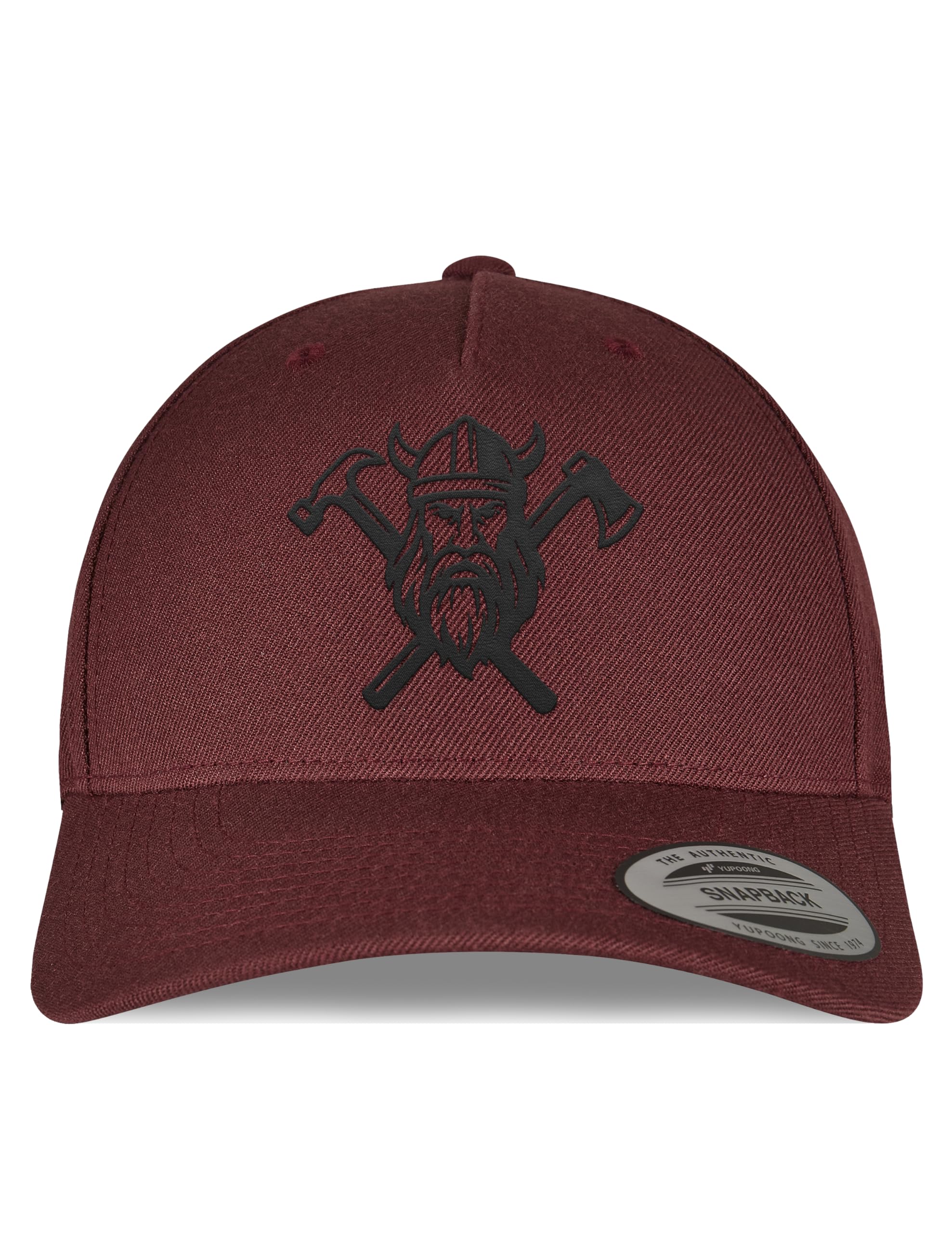 Snapback-Cap mit Wikinger-Stick – Bestickte Cap mit Helm, Axt & Hammer für Handwerker, Bushcrafter, Zimmerer, Viking-Fans und alle mit Stärke im Alltag & Beruf