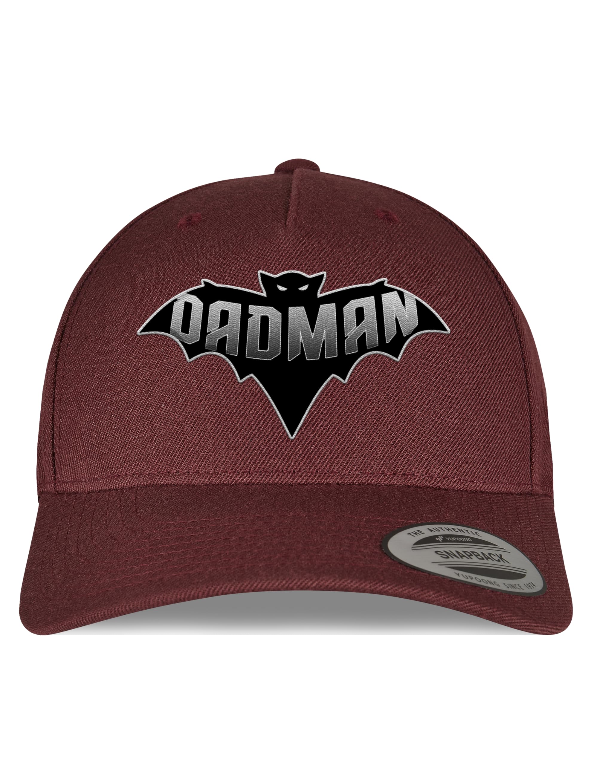 Snapback Cap mit DADMAN Stick – Lustige Superhelden-Cap für Väter mit Humor – Fledermaus Design für Papa, Vater, Alltag, Freizeit, Vatertag, Männer, Statement Cap, Papa-Look mit Ironie