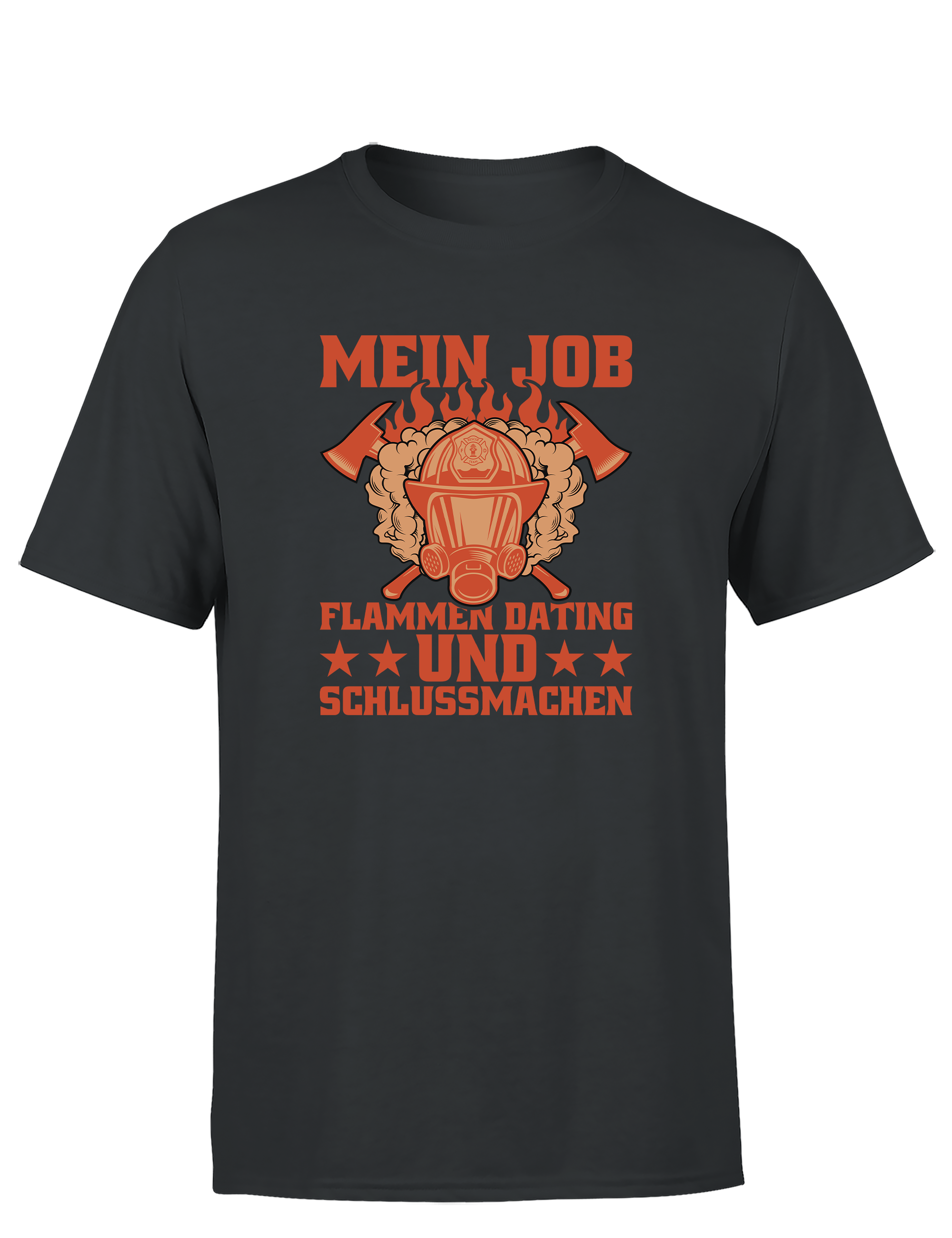 Herren T-Shirt Mein Job Flammen Dating und Schlussmachen | Lustiges Feuerwehr Shirt