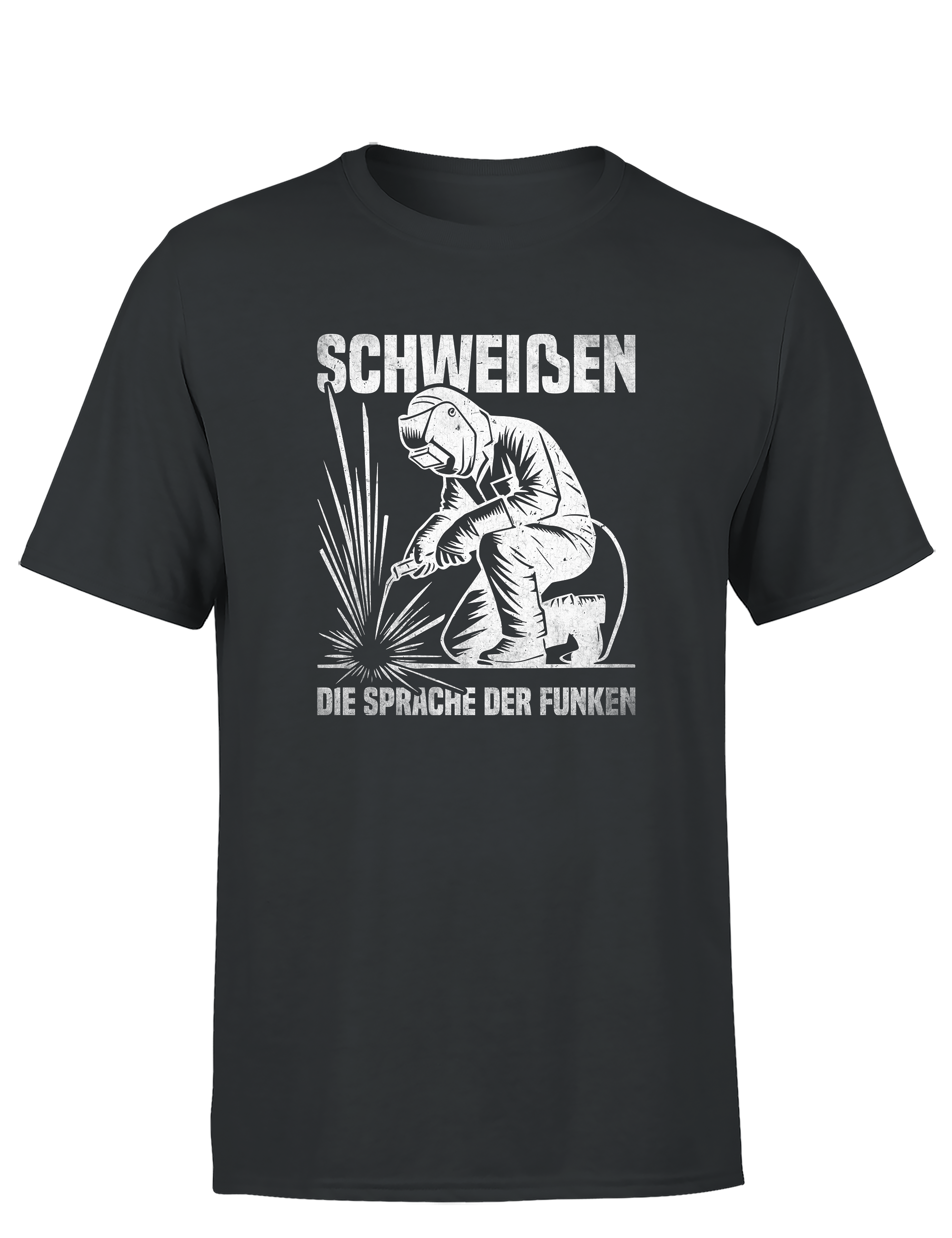 Schweißen – die Sprache der Funken – Herren T-Shirt im Retro Stil | Lustiges Shirt für Schweißer, Metallbauer & Handwerker