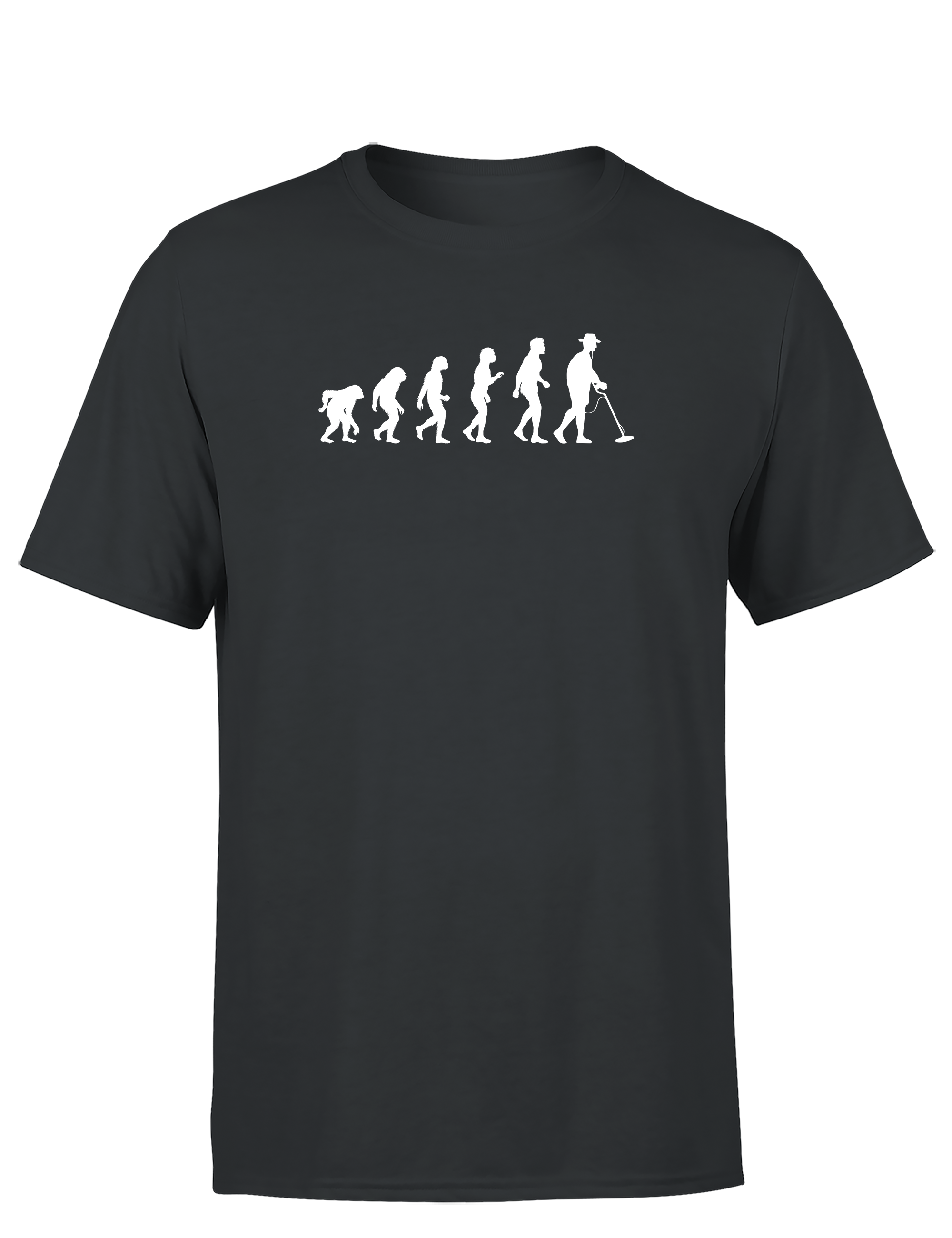 Evolution des Sondelns – Herren T-Shirt im Retro Stil | Lustiges Shirt für Schatzsucher, Hobby-Sondler & Freizeit