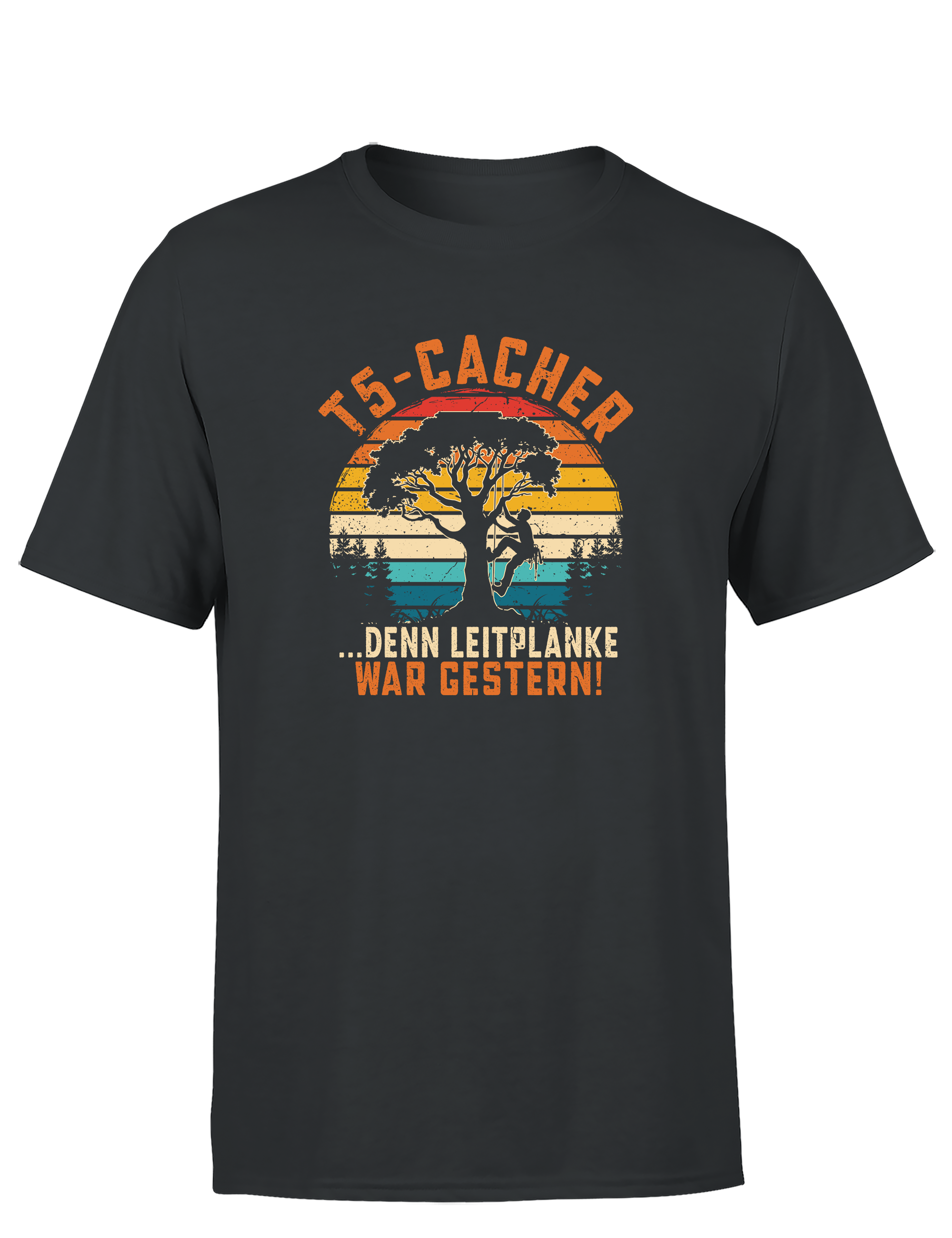 T5-Cacher – Herren T-Shirt „Leitplanke war gestern“ | Lustiges Geocaching Shirt für Abenteurer & Schatzsucher