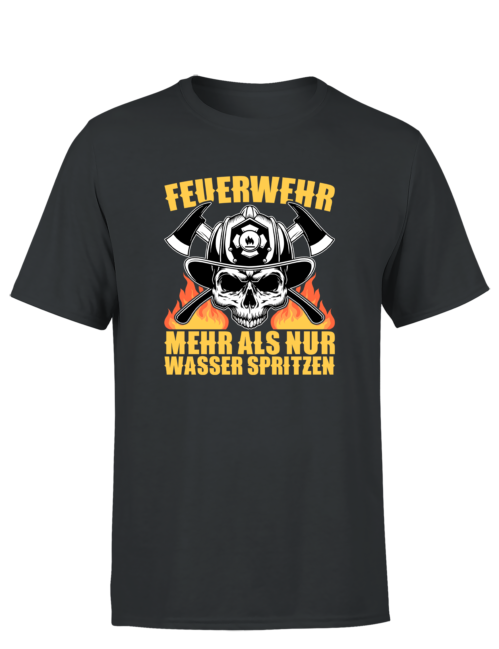 Herren T-Shirt Feuerwehr Mehr als nur Wasser spritzen | Lustiges Feuerwehr Shirt mit Totenkopf