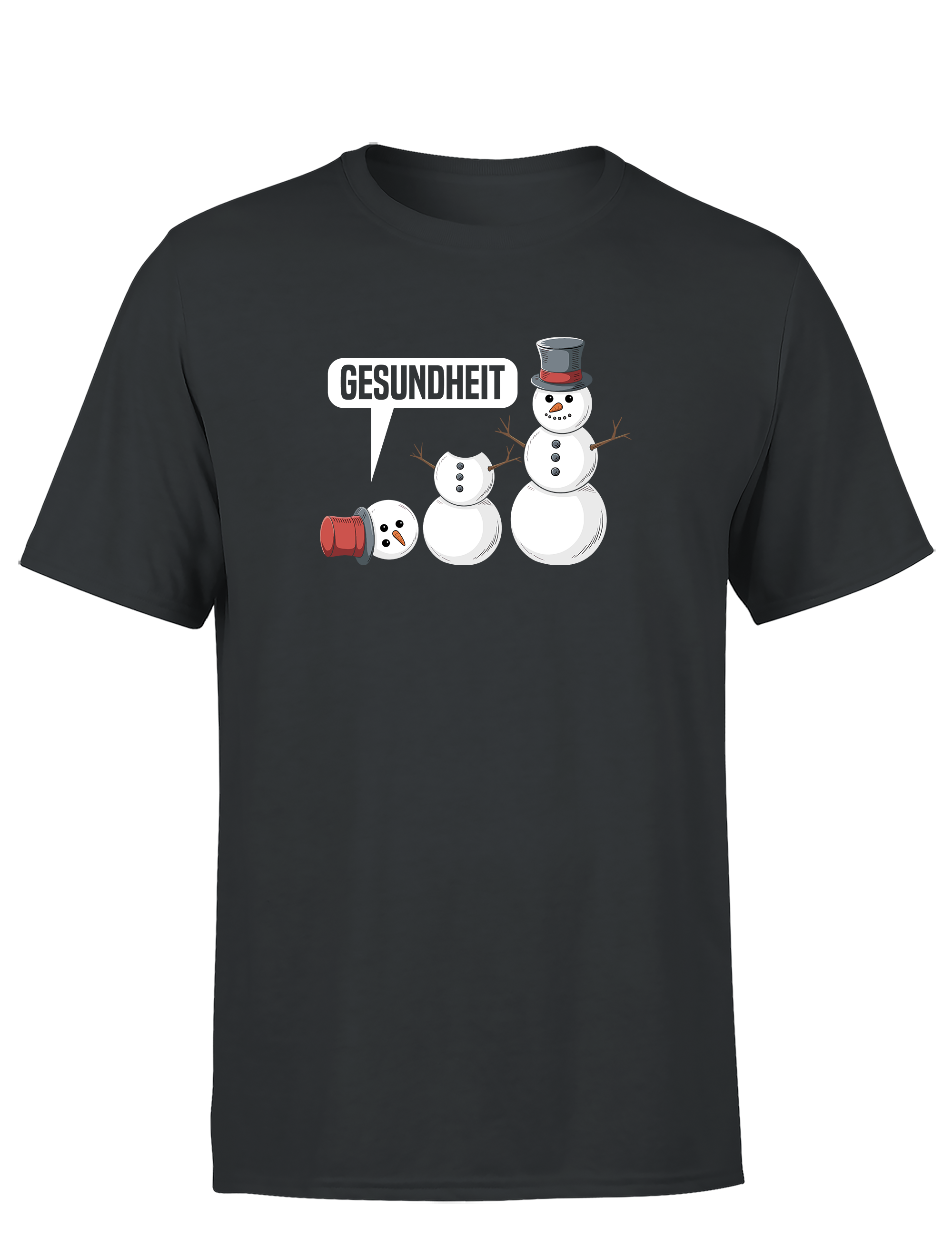 Lustiges Herren T-Shirt „Gesundheit – Schneemann-Schnupfen“ | Winter Humor Shirt mit Schneemann-Gag
