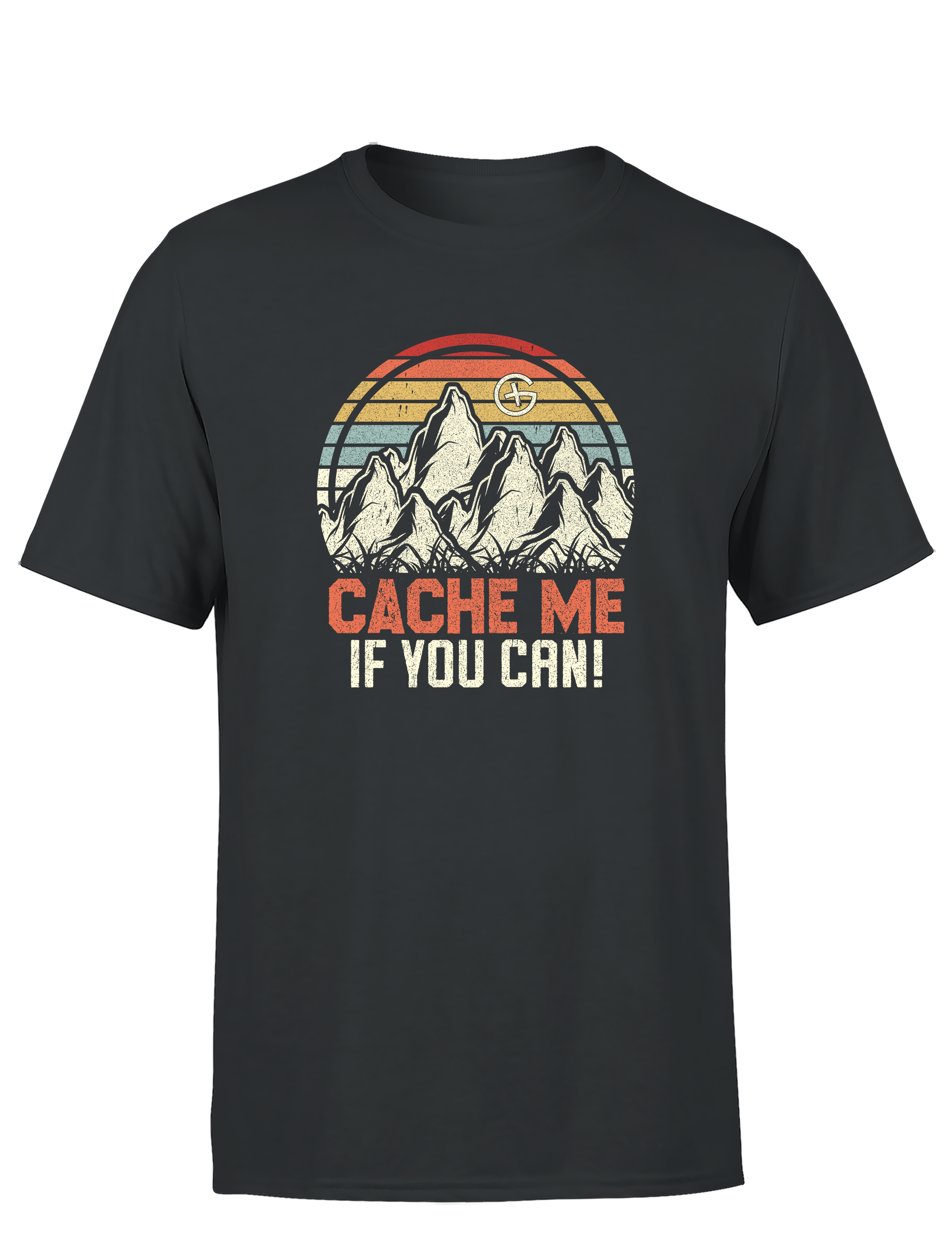 Cache Me If You Can! – Geocaching Herren T-Shirt im Vintage Look | Stylisches Shirt für Schatzsucher & Outdoor-Abenteurer