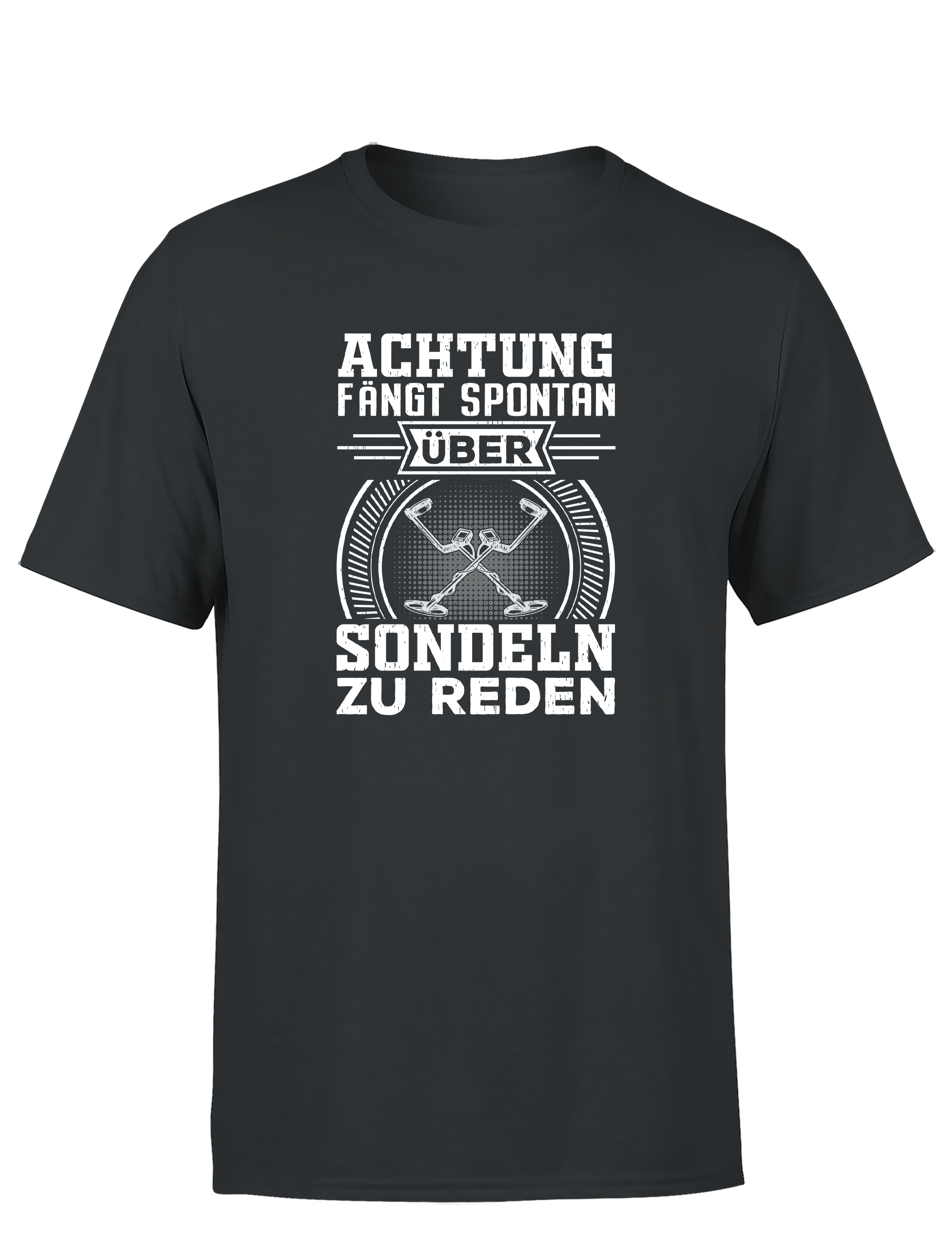 Achtung! Fange spontan an über Sondeln zu reden – Herren T-Shirt im Retro Stil | Lustiges Shirt für Schatzsucher, Hobby-Sondler & Freizeit