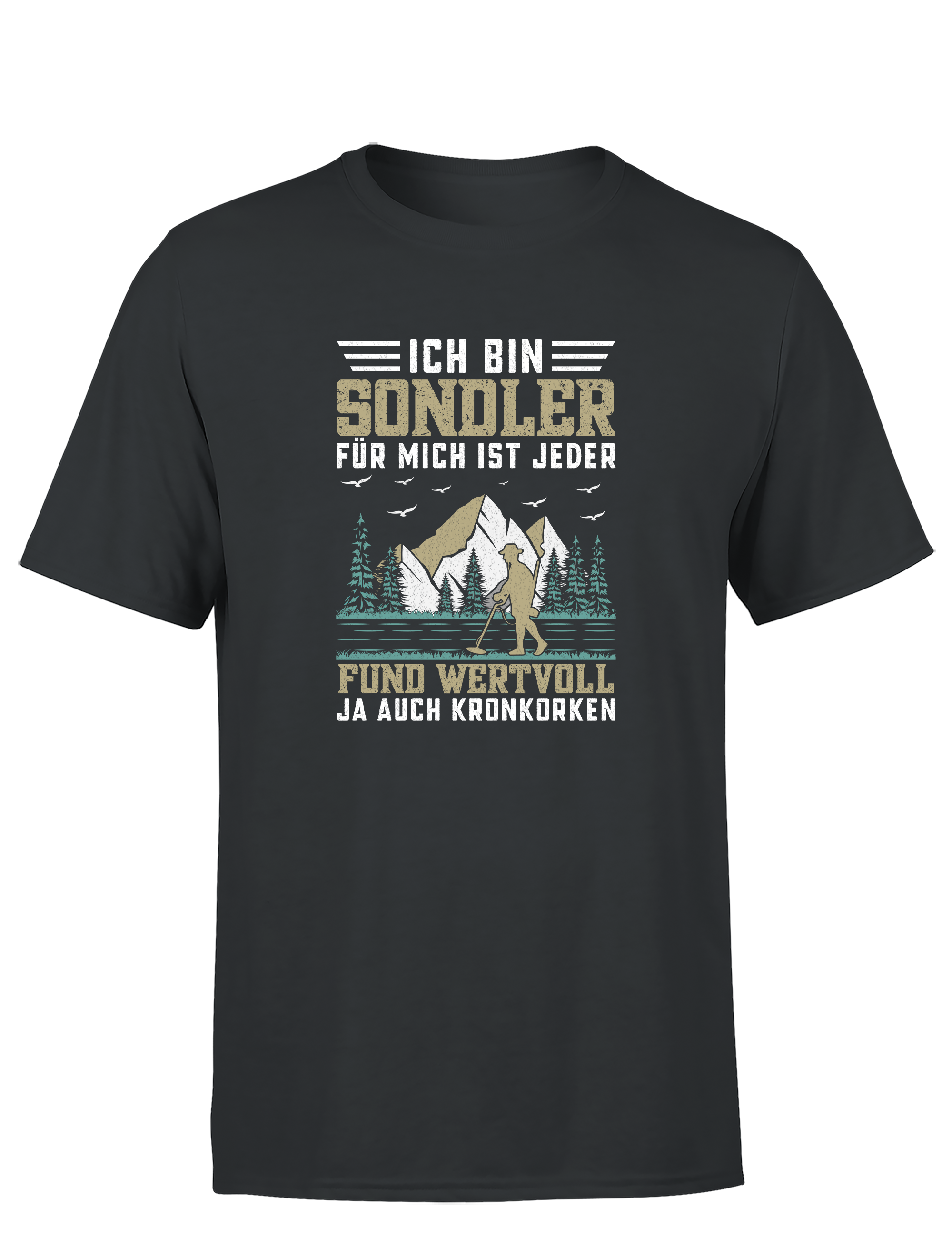 Ich bin Sondler – für mich ist jeder Fund wertvoll (ja, auch Kronkorken) – Herren T-Shirt im Retro Stil | Lustiges Shirt für Sondengänger, Hobby, Freizeit & Geschenkidee