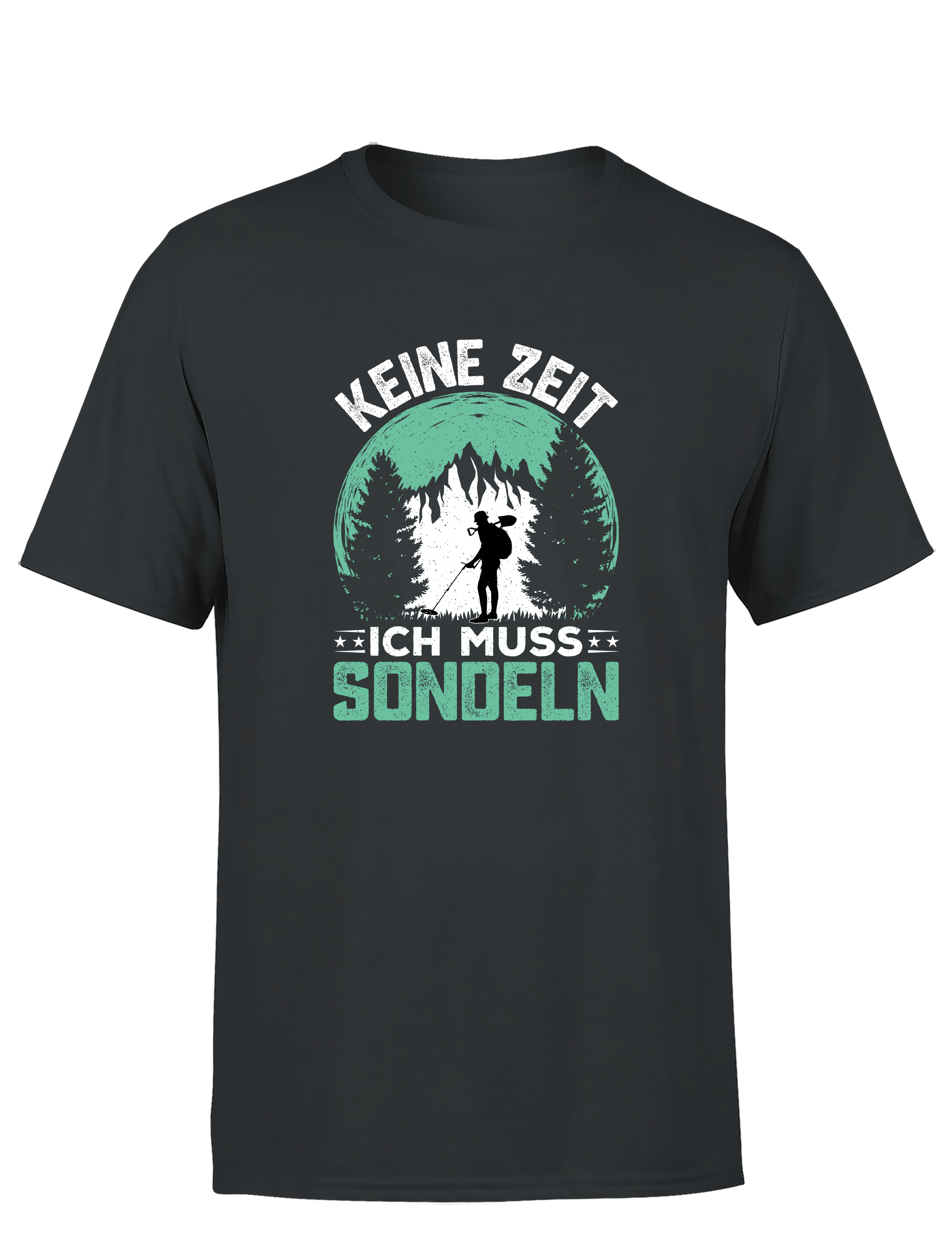 Kein Zeit, ich muss sondeln – Herren T-Shirt im Retro Stil | Lustiges Shirt für Sondengänger, Hobby, Freizeit & Geschenkidee