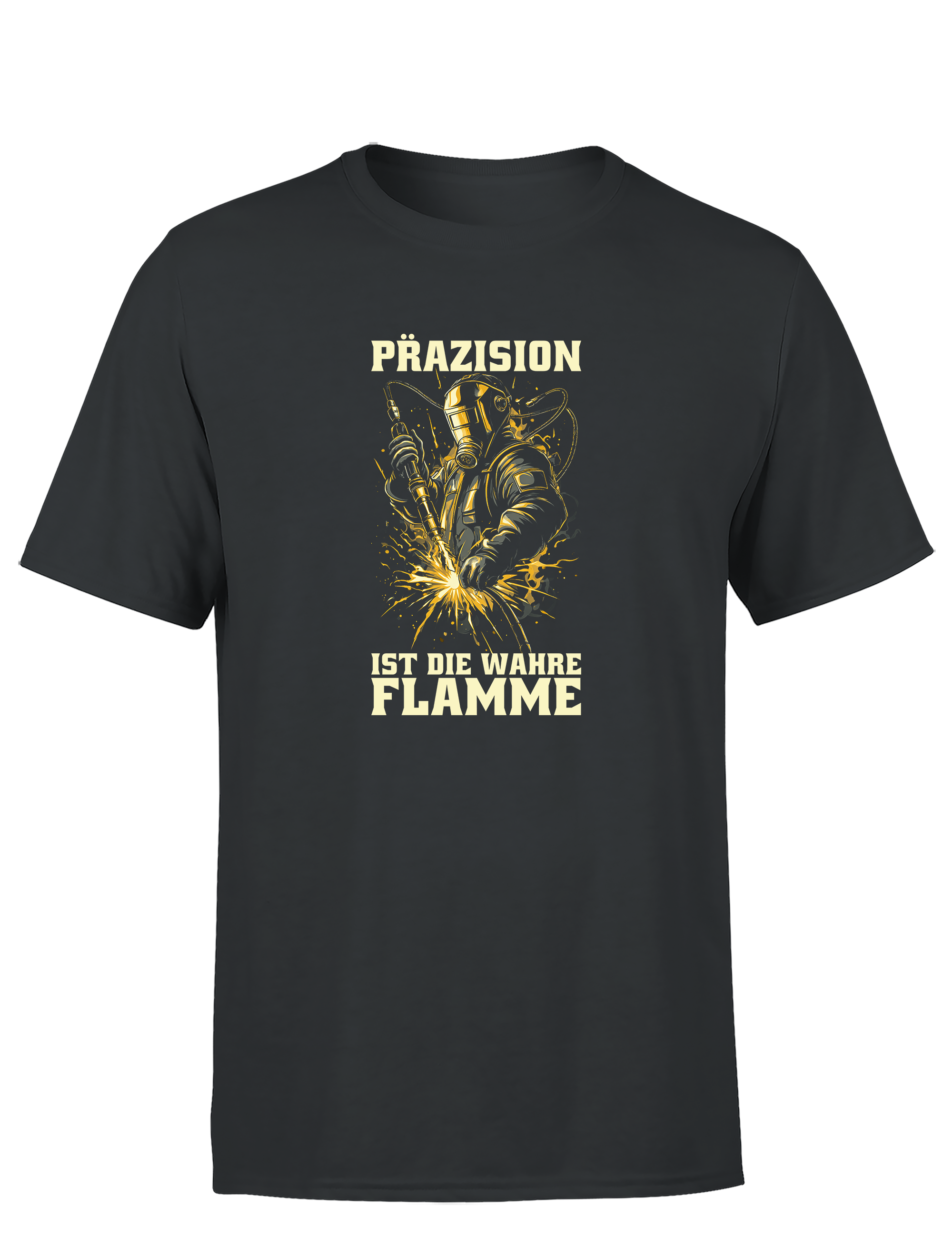 Präzision ist die wahre Flamme – Herren T-Shirt im Retro Stil | Lustiges Shirt für Schweißer, Metallbauer & Handwerker