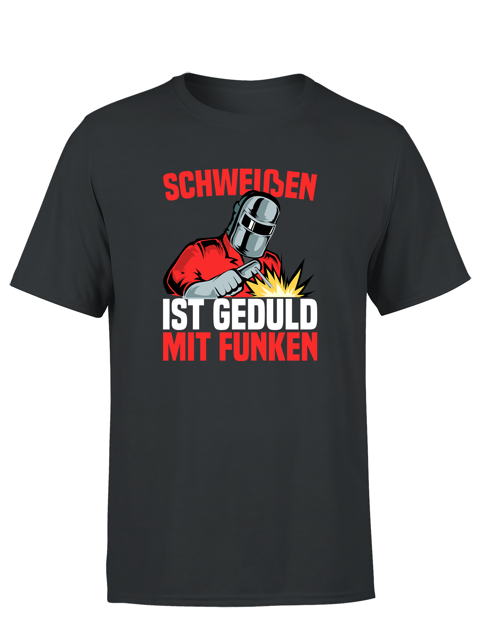 Schweißen ist Geduld mit Funken – Herren T-Shirt im Retro Stil | Lustiges Shirt für Schweißer, Metallbauer & Handwerker