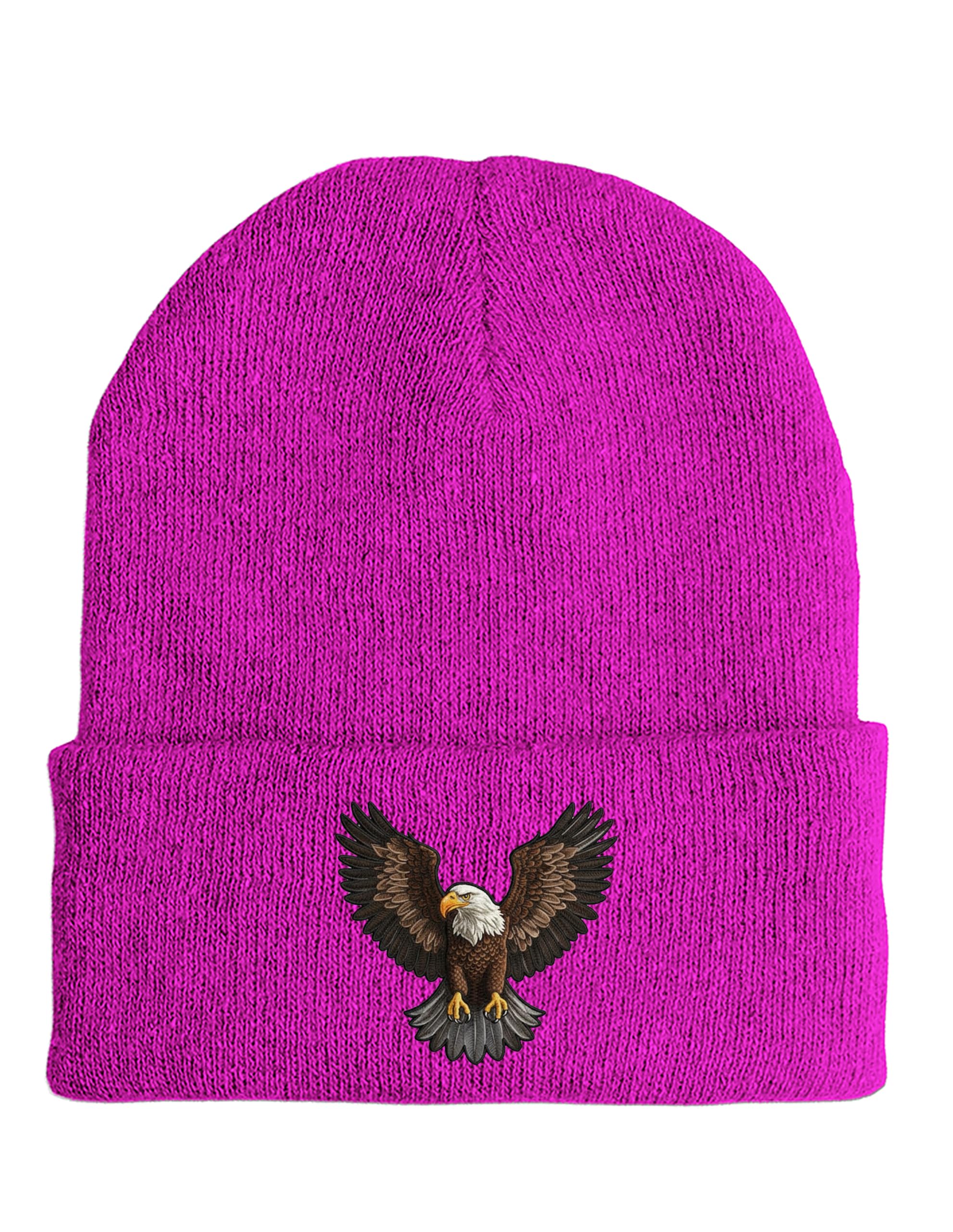 Strickmütze Majestic Eagle Bestickt mit Adler Motiv Wintermütze aus weichem Strickmaterial für Damen und Herren Unisex Beanie mit Tierstickerei