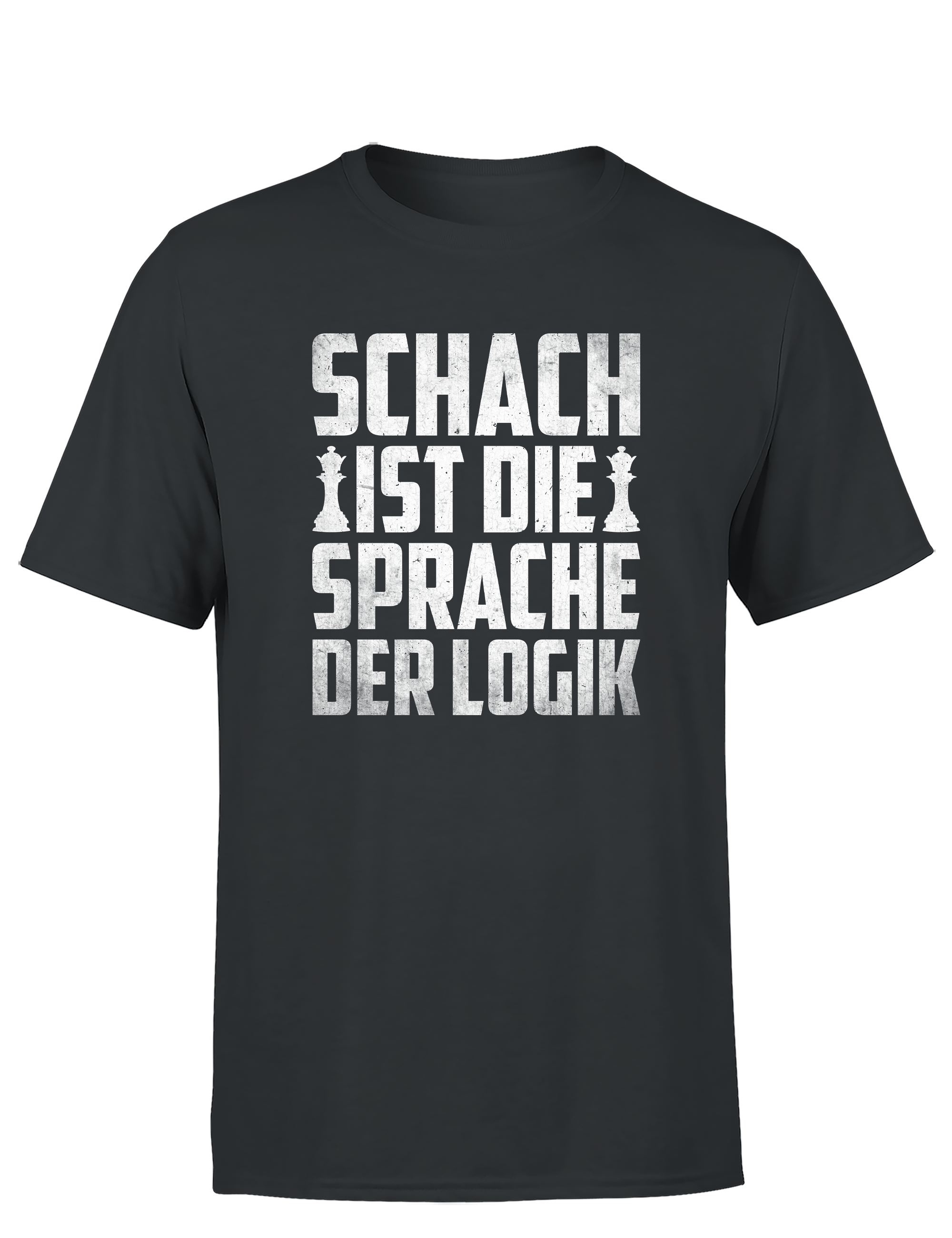 Schach ist die Sprache der Logik – Herren T-Shirt im Retro Stil | Perfektes Männer Shirt für Schachspieler, Turniere, Freizeit & Geschenkidee