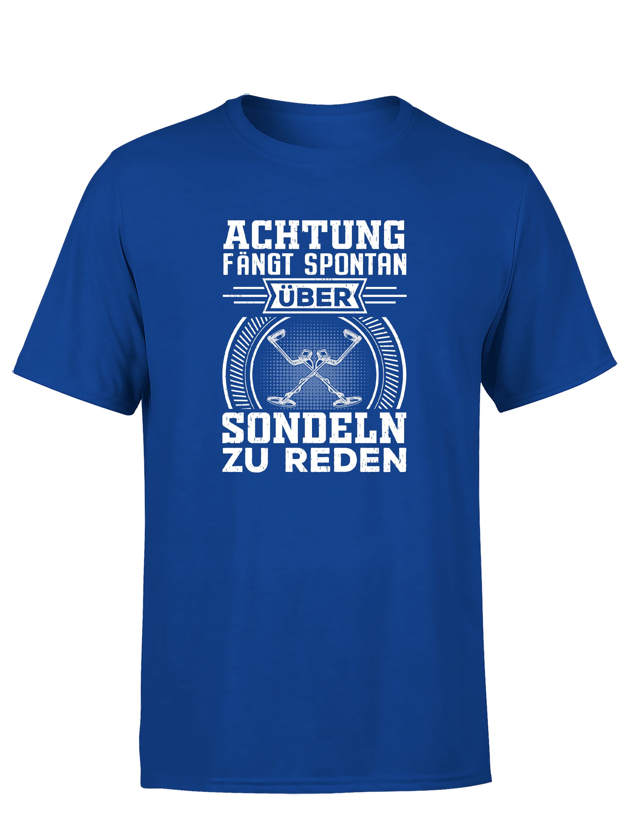 Achtung! Fange spontan an über Sondeln zu reden – Herren T-Shirt im Retro Stil | Lustiges Shirt für Schatzsucher, Hobby-Sondler & Freizeit