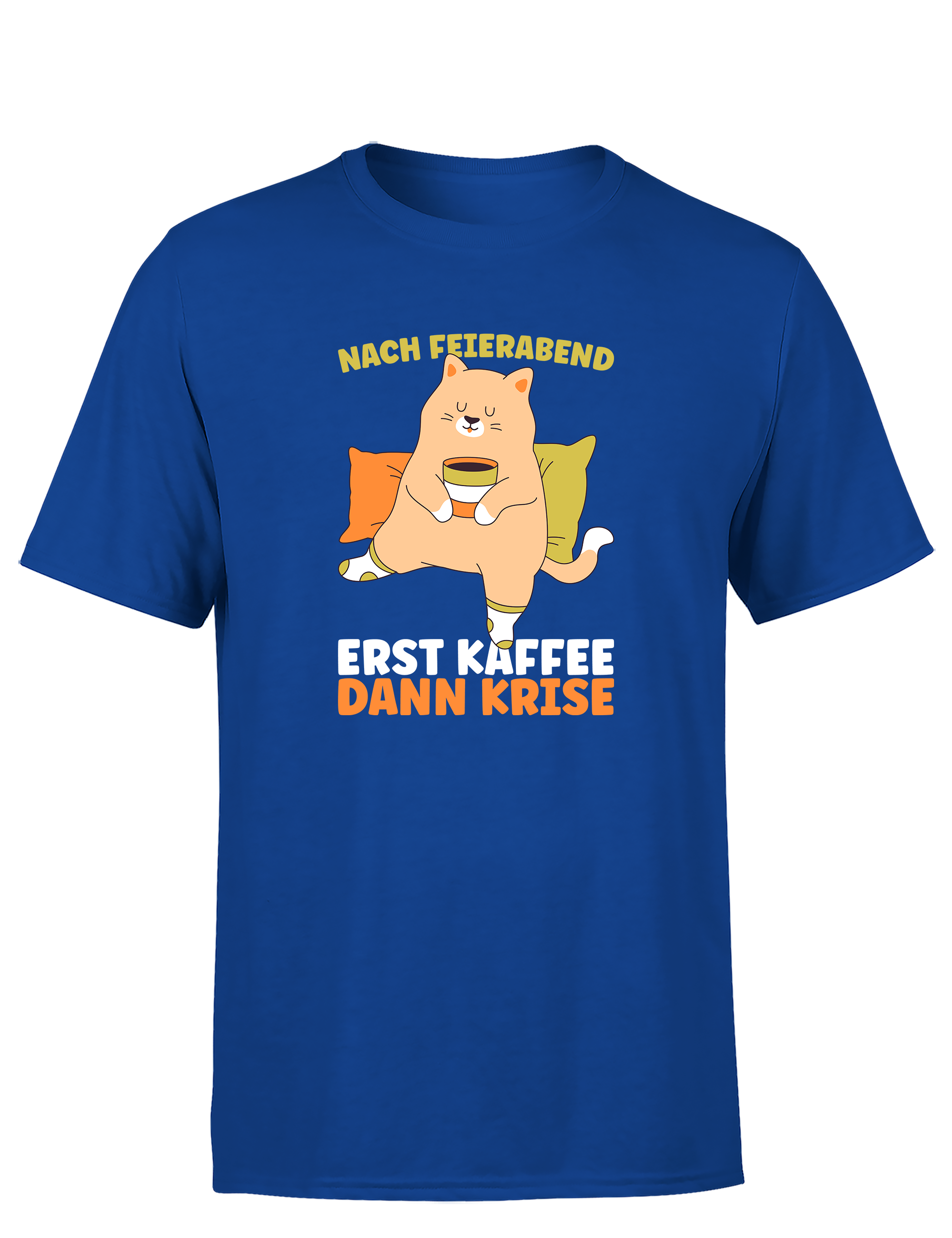 Feierabend Humor – Herren T-Shirt „Erst Kaffee, dann Krise“ | Lustiges Shirt für Bürohengste, Kaffeeliebhaber & Couchhelden