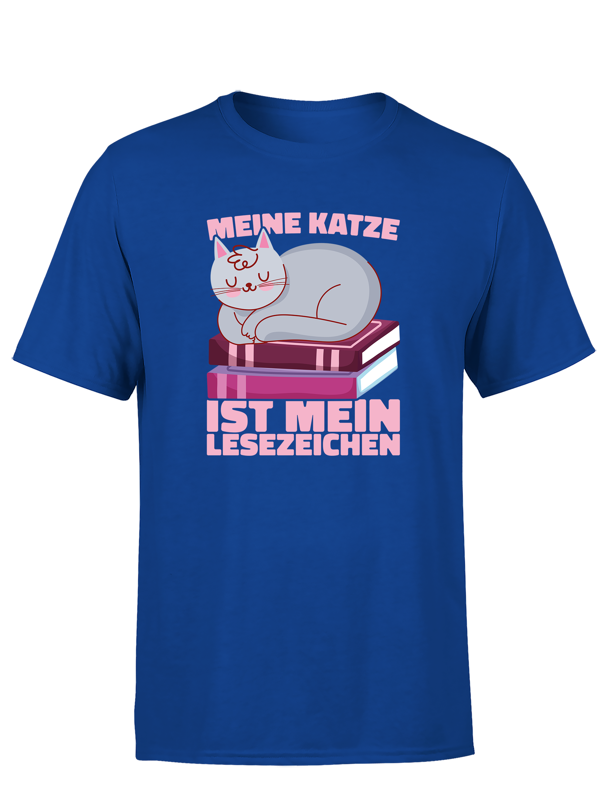 Meine Katze ist mein Lesezeichen – Herren T-Shirt im Retro Stil | Perfektes Shirt für Katzenliebhaber, Leseratten & Geschenkidee
