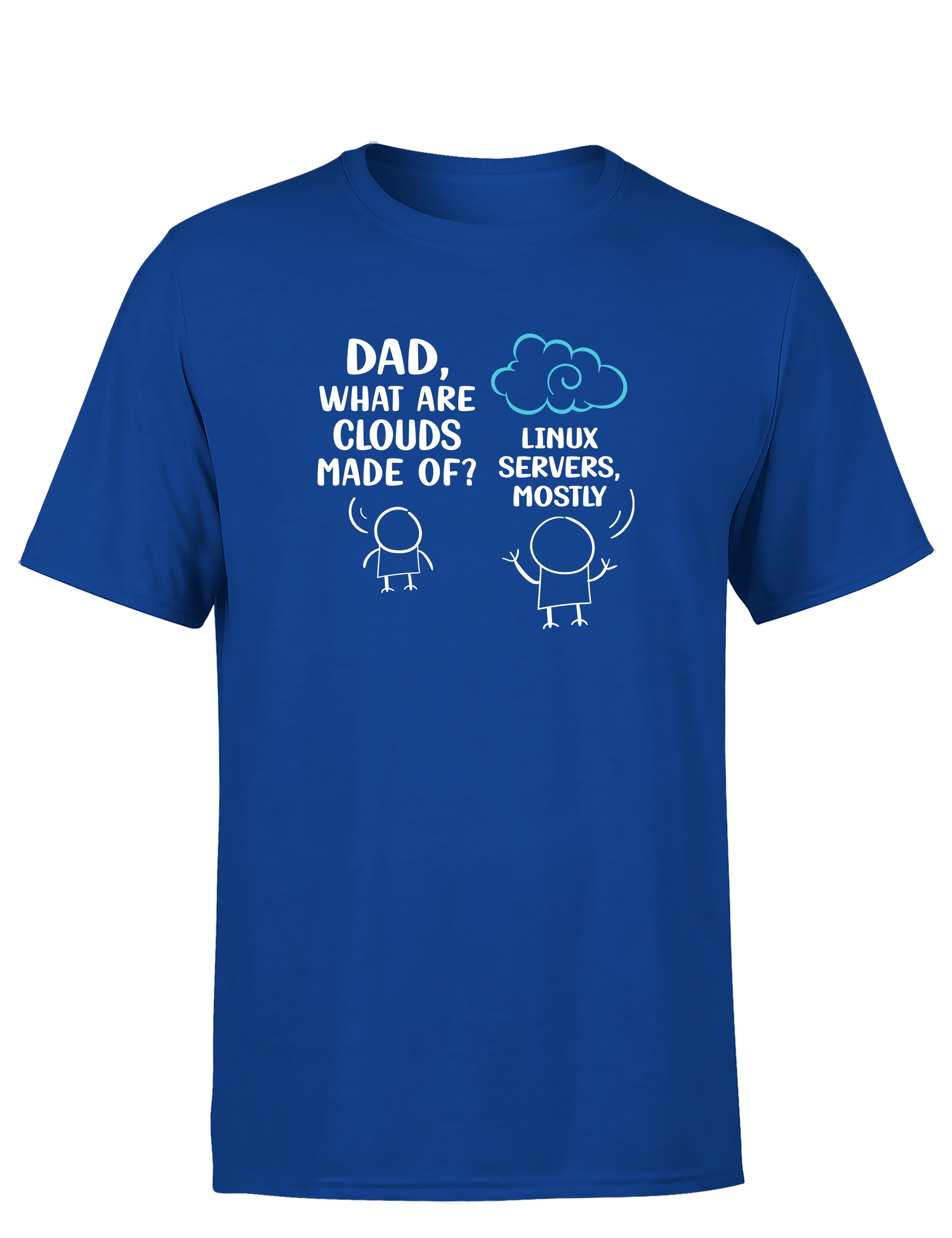 Dad, What Are Clouds Made Of? Linux Servers Mostly – Lustiges Nerd Herren T-Shirt für Sysadmins, Entwickler & IT-Fans